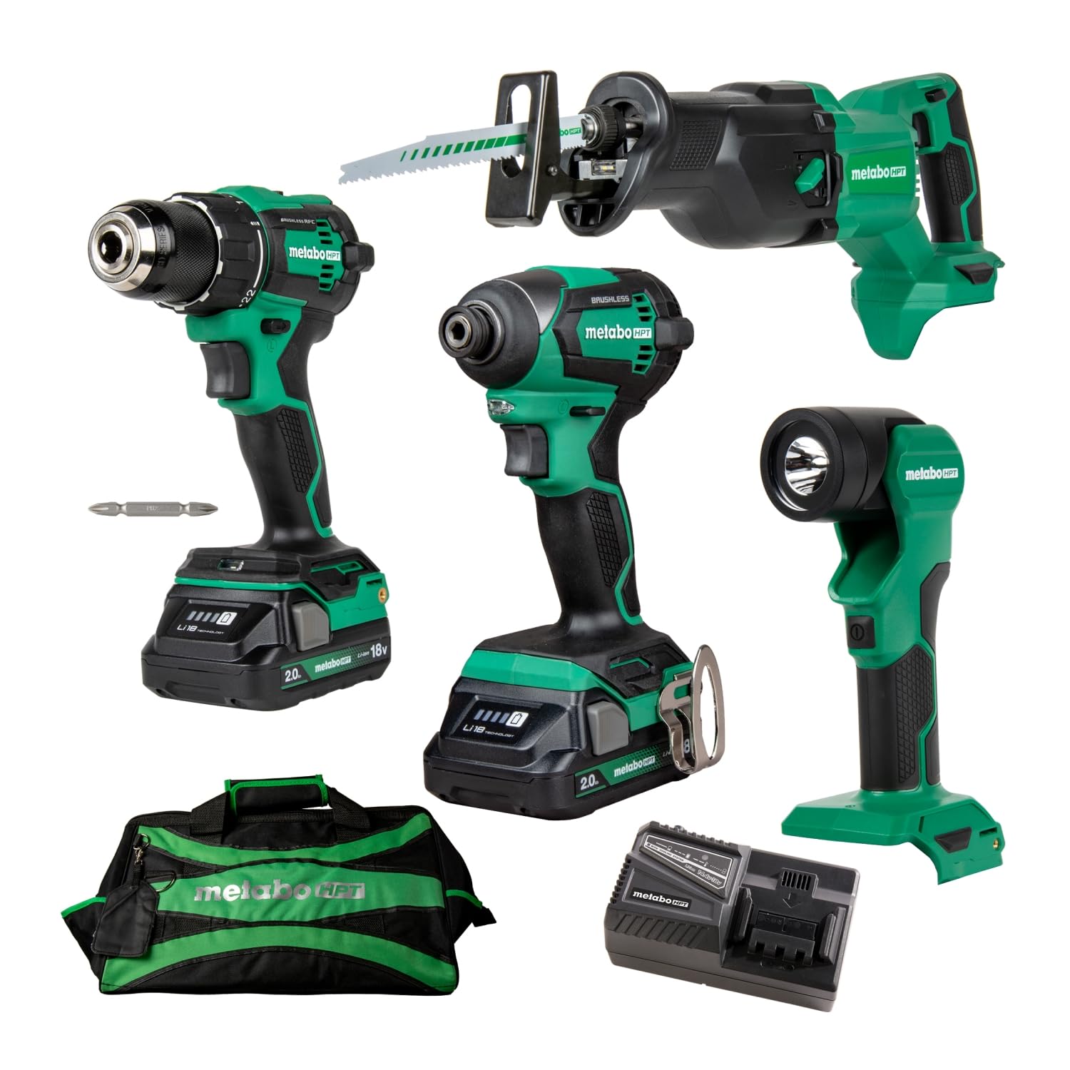 metabo-hpt-18v-multivolt-cordless-combo-kit-kc18dex4-drill-impact-driver-recipro image 1