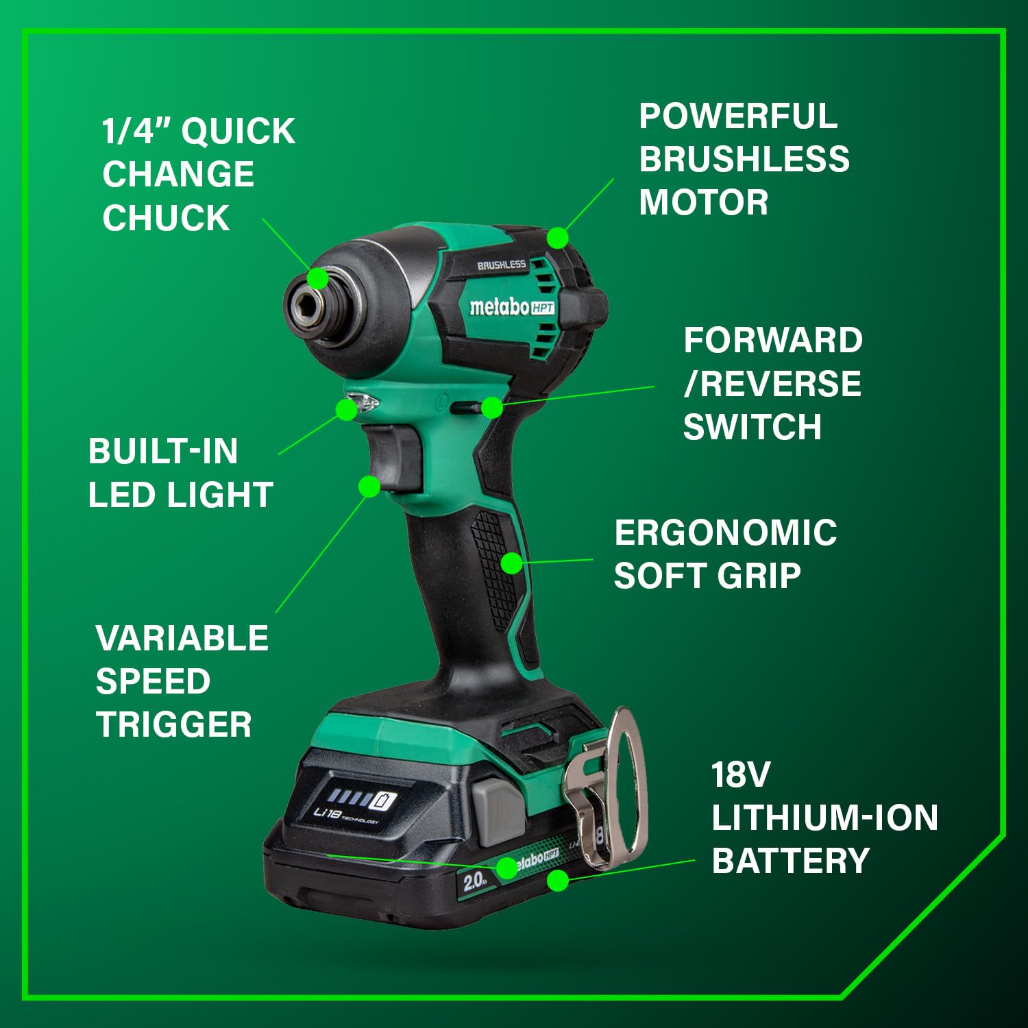 metabo-hpt-18v-brushless-drill-impact-driver-combo-kit-kc18dexqb-with-2-2-0ah-ba image 3