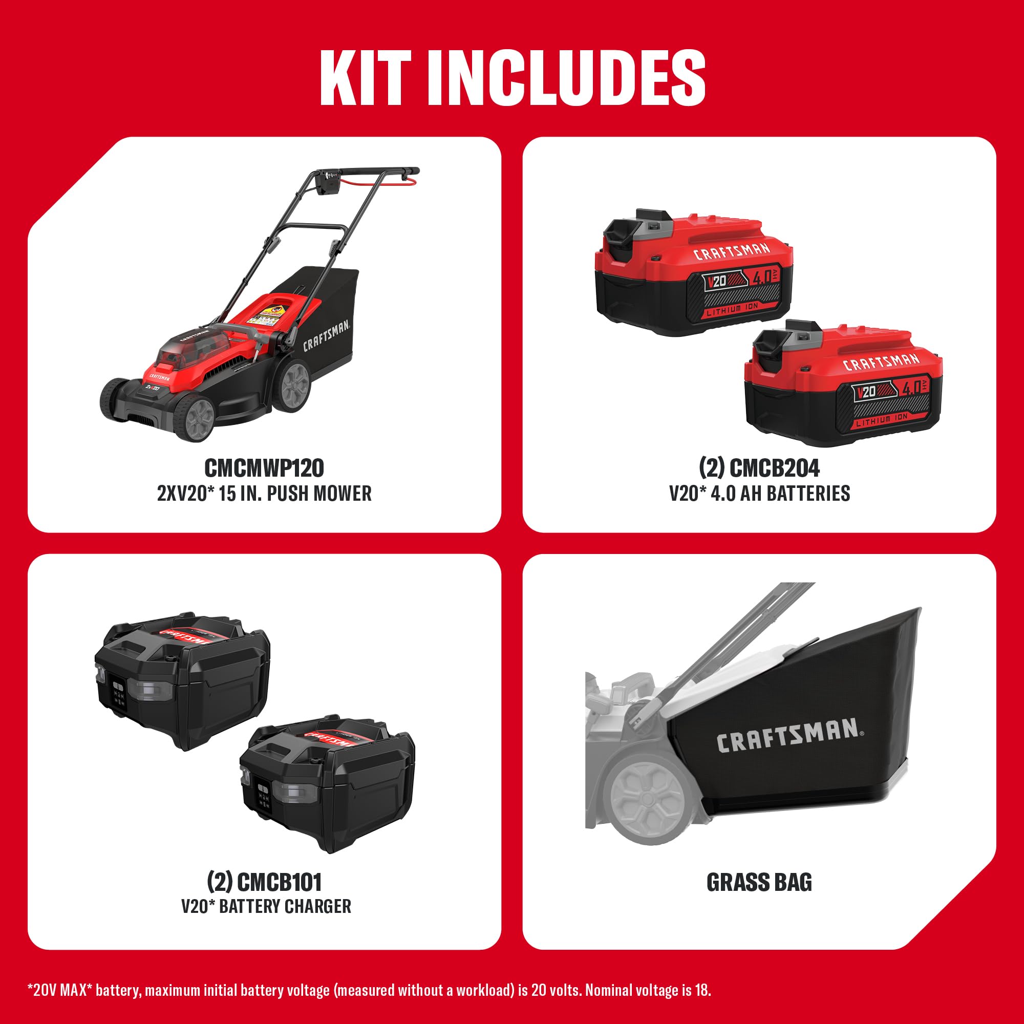 craftsman-cmcmwp120m2-15-inch-cordless-push-mower-with-2-v20-batteries-and-charg image 2