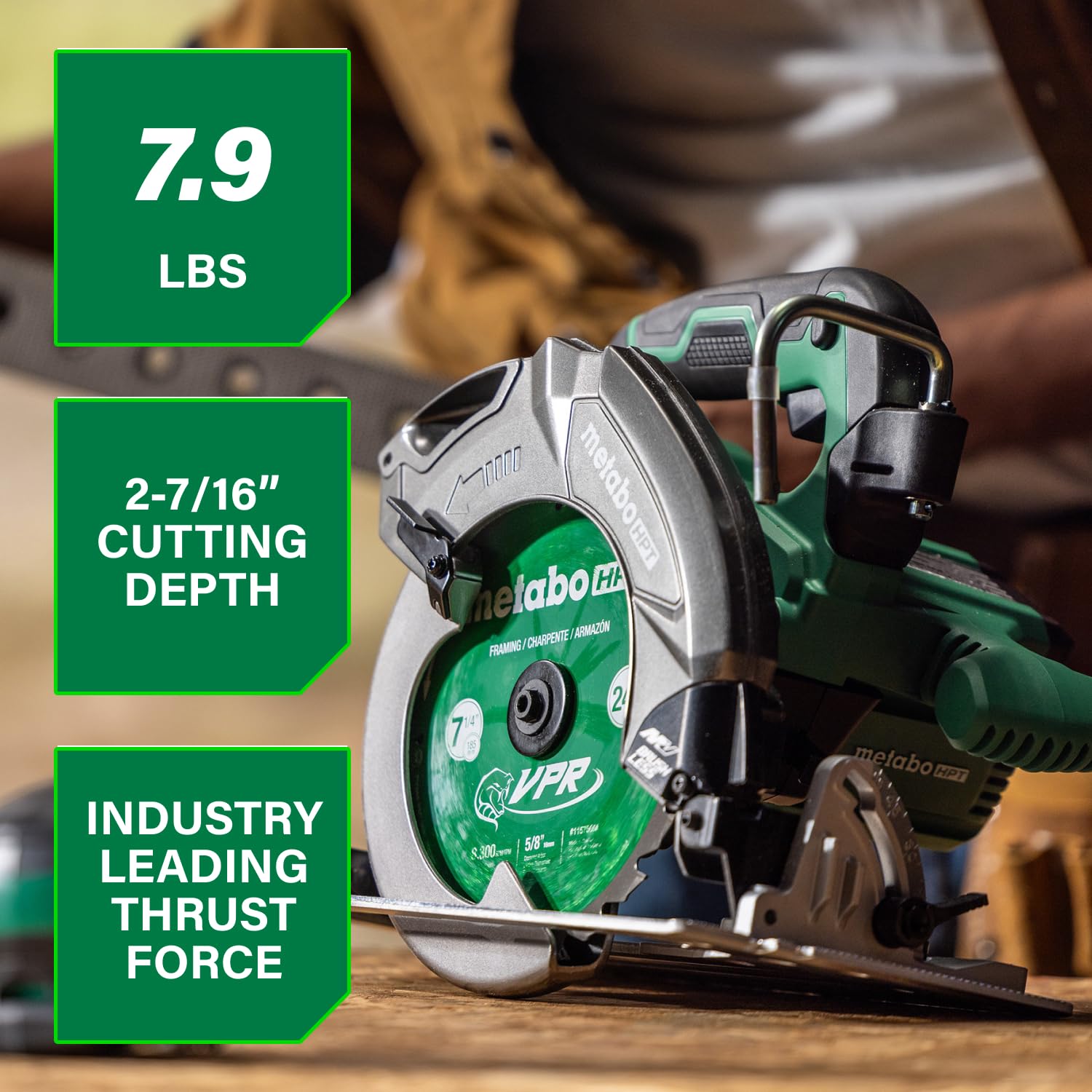 metabo-hpt-36v-multivolt-7-1-4-circular-saw-c3607dbq4-aluminum-base-tool-only image 2