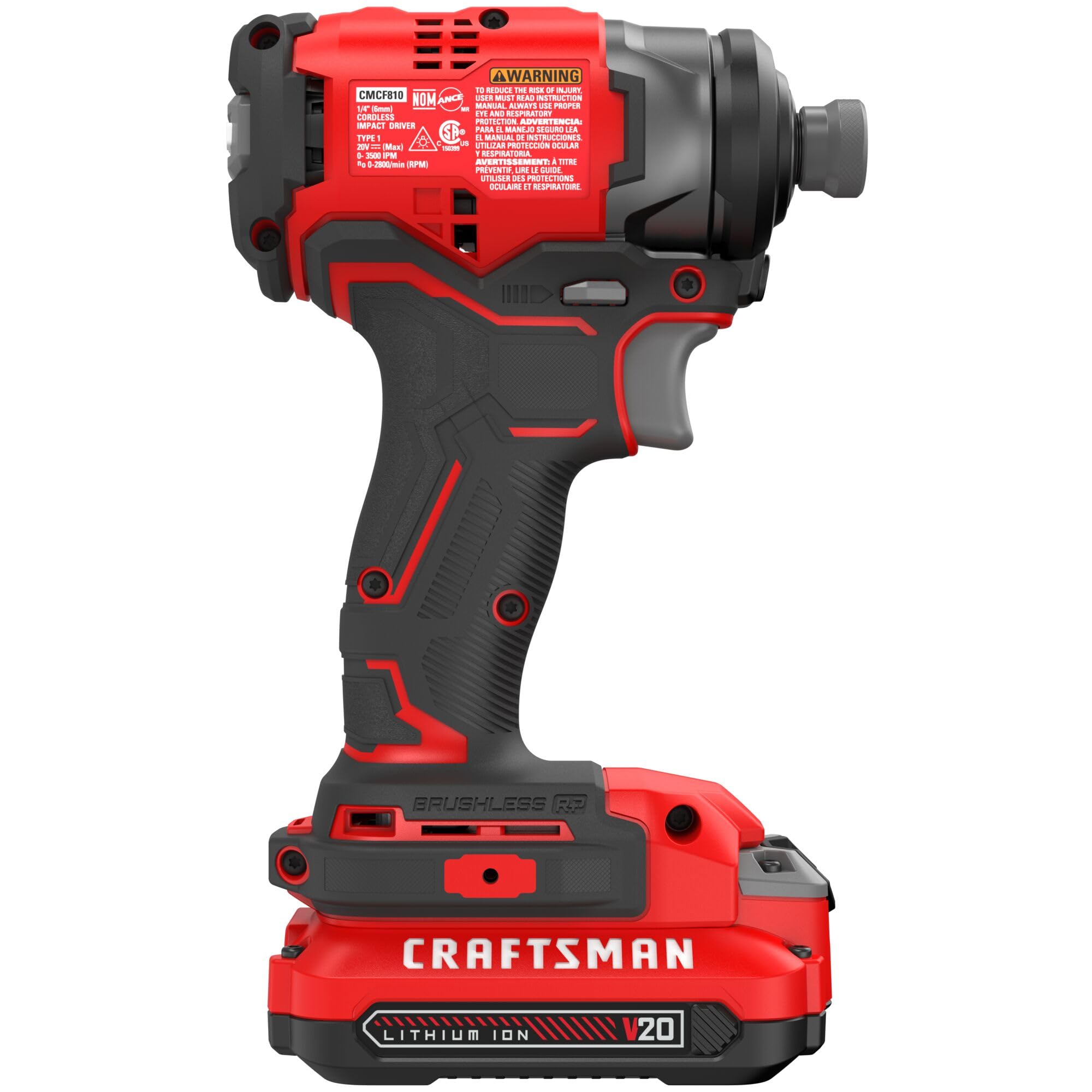 craftsman-v20-1-4-brushless-impact-driver-kit-cmcf813c1-with-battery-and-charger image 8