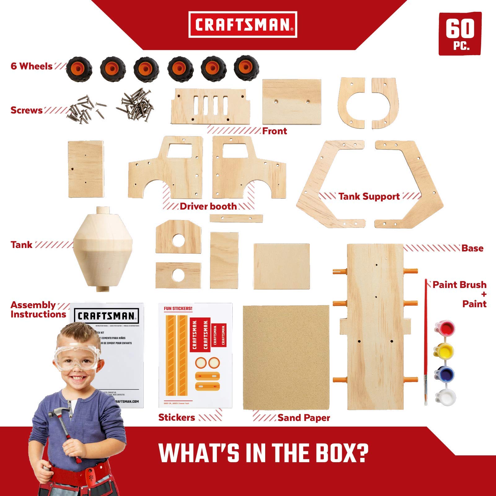 craftsman-wooden-diy-cement-mixer-truck-kit-for-kids image 4