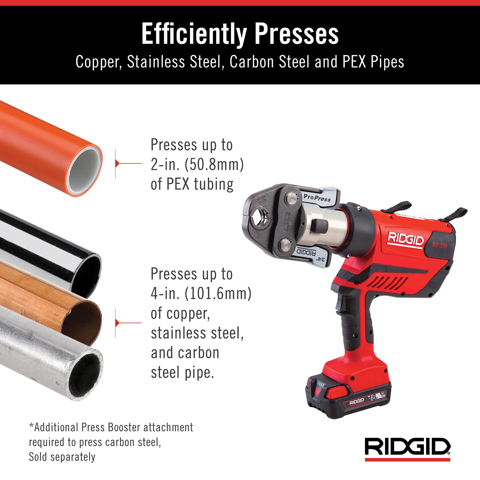 ridgid-rp-350-propress-8-piece-pressing-tool-kit-with-18v-battery-charger-4-jaws image 5
