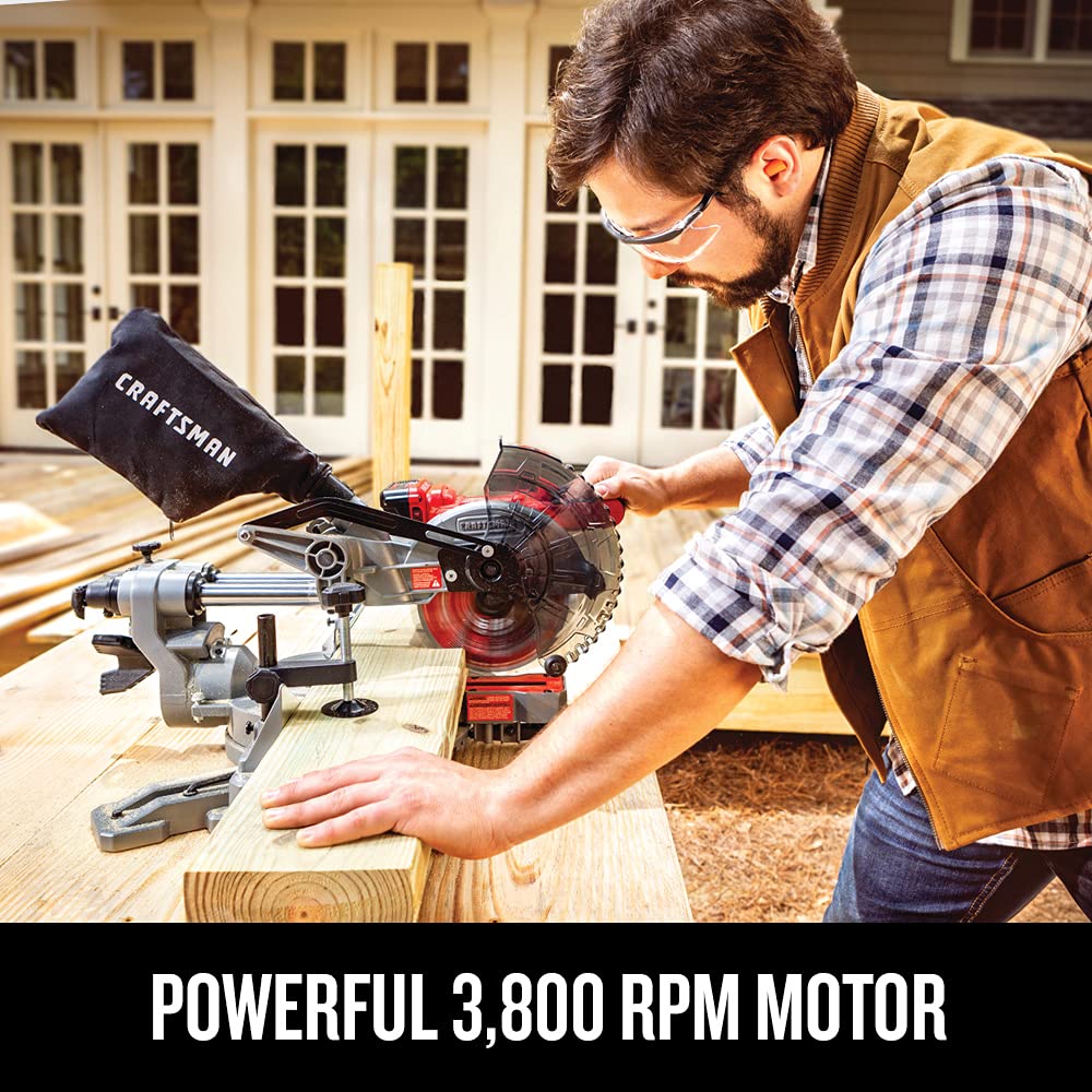 craftsman-v20-cordless-sliding-miter-saw-7-1-4-inch-single-bevel-battery-charger image 4