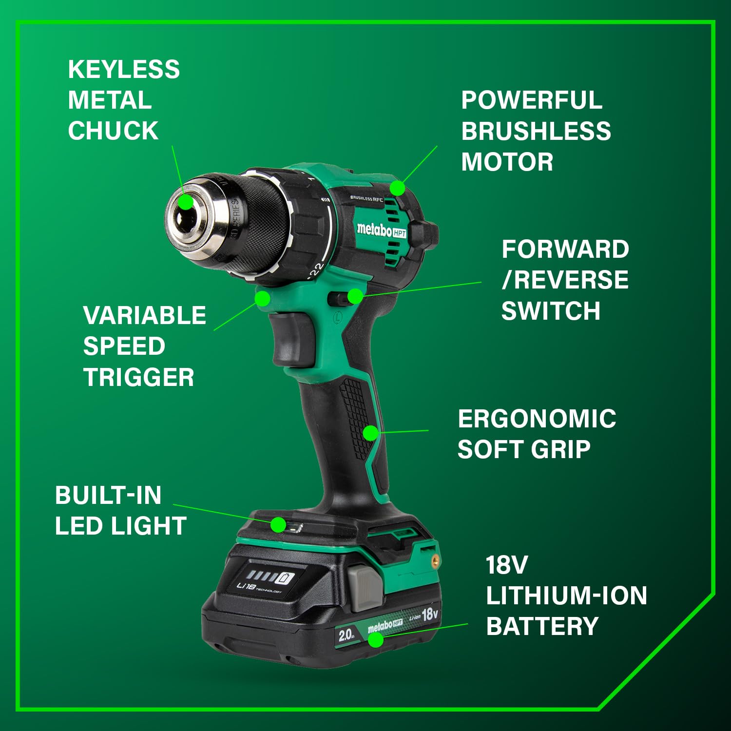metabo-hpt-18v-brushless-drill-impact-driver-combo-kit-kc18dexqb-with-2-2-0ah-ba image 4