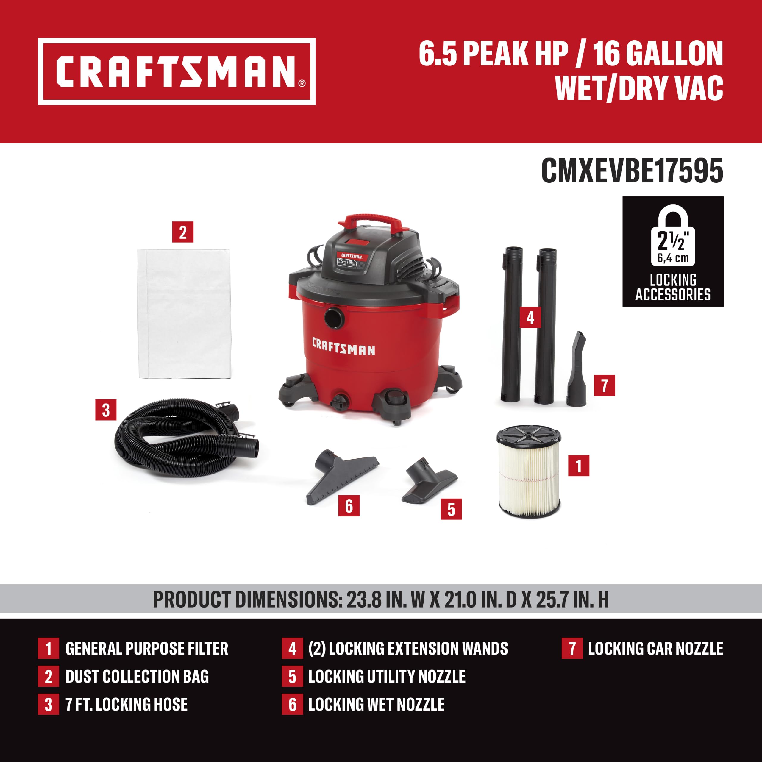craftsman-16-gallon-6-5-peak-hp-wet-dry-shop-vacuum-cmxevbe17595 image 3