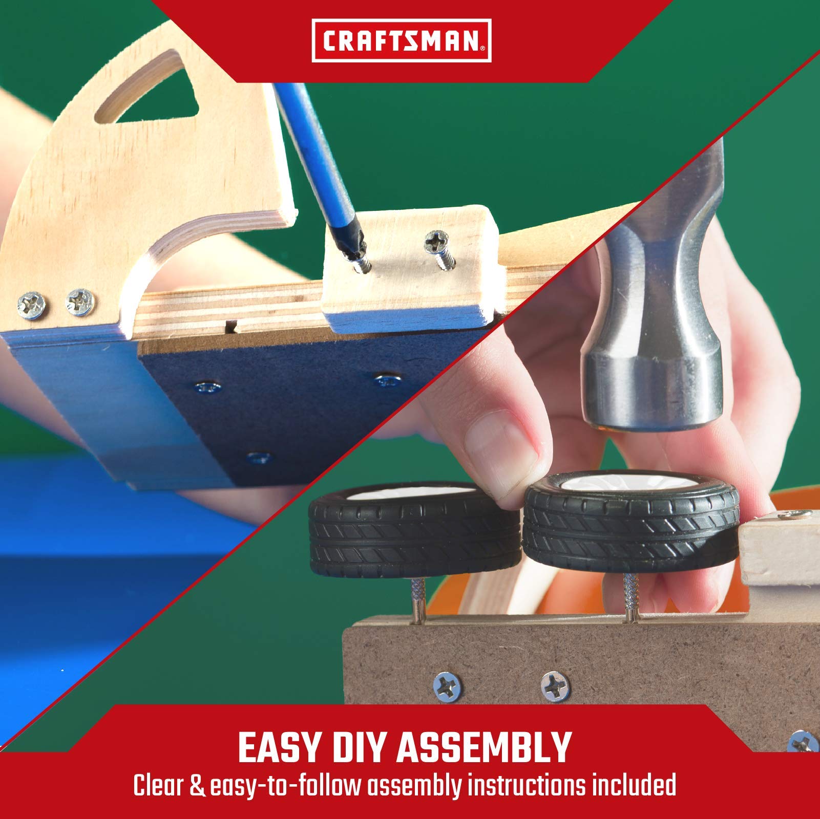craftsman-dump-truck-kit-wooden-building-set-for-kids-4-paints-and-decals-includ image 6