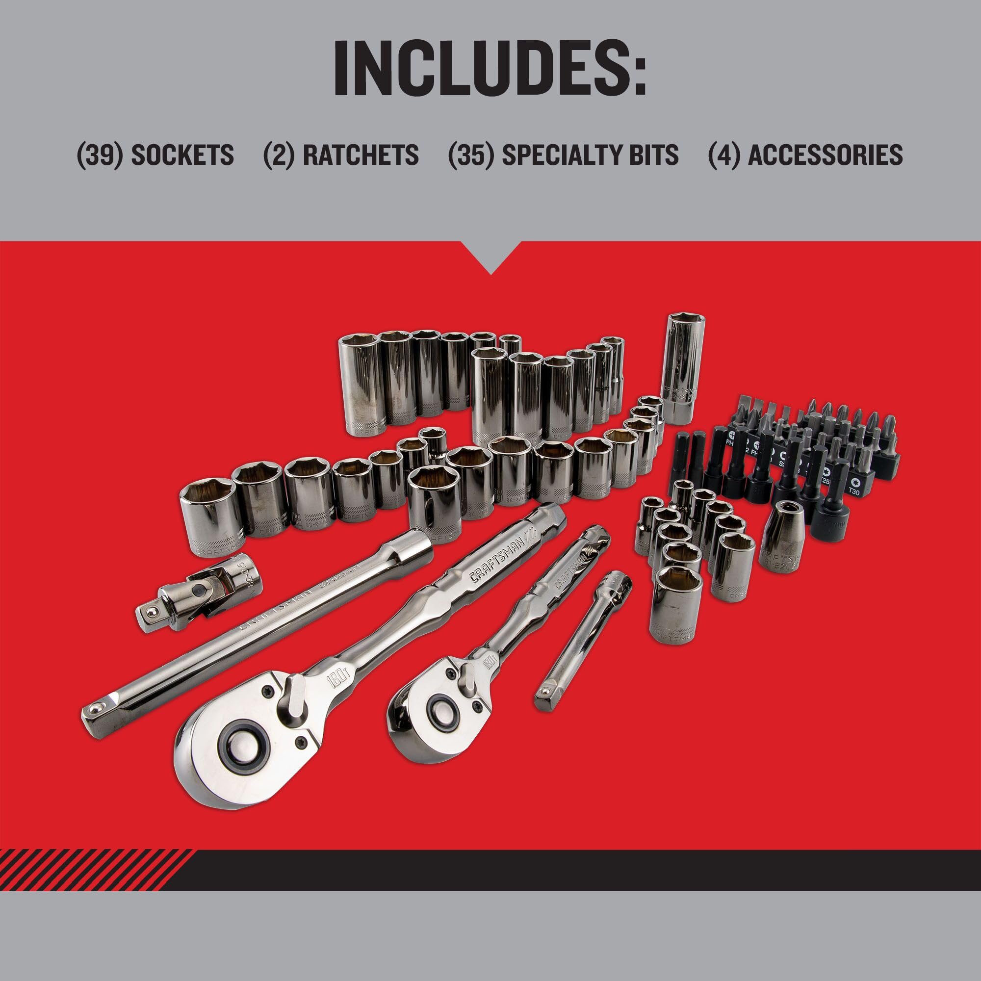 craftsman-overdrive-80-piece-gunmetal-chrome-mechanics-tool-set-with-hard-case-c image 4