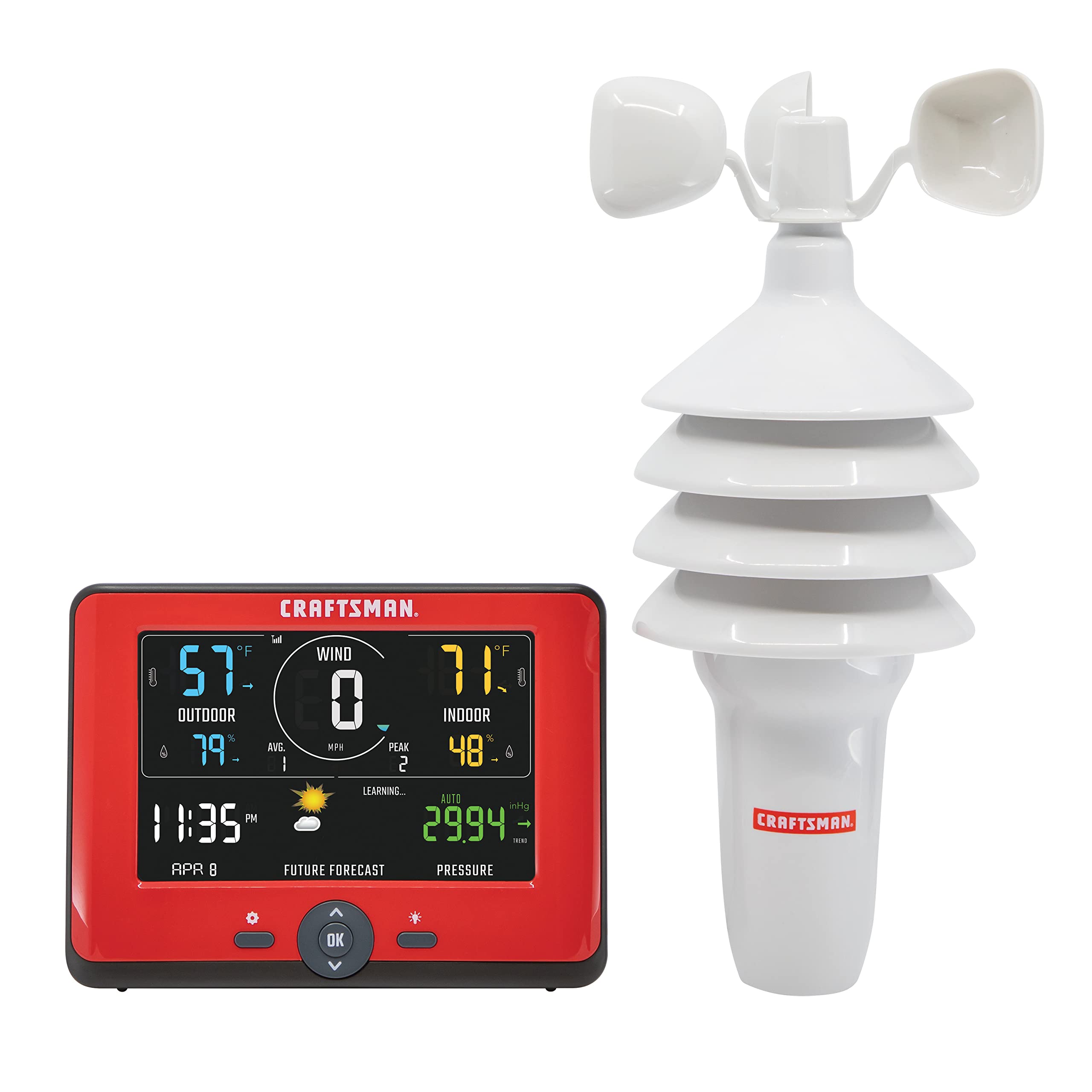 craftsman-personal-weather-station-with-indoor-outdoor-temperature-humidity-wind image 1
