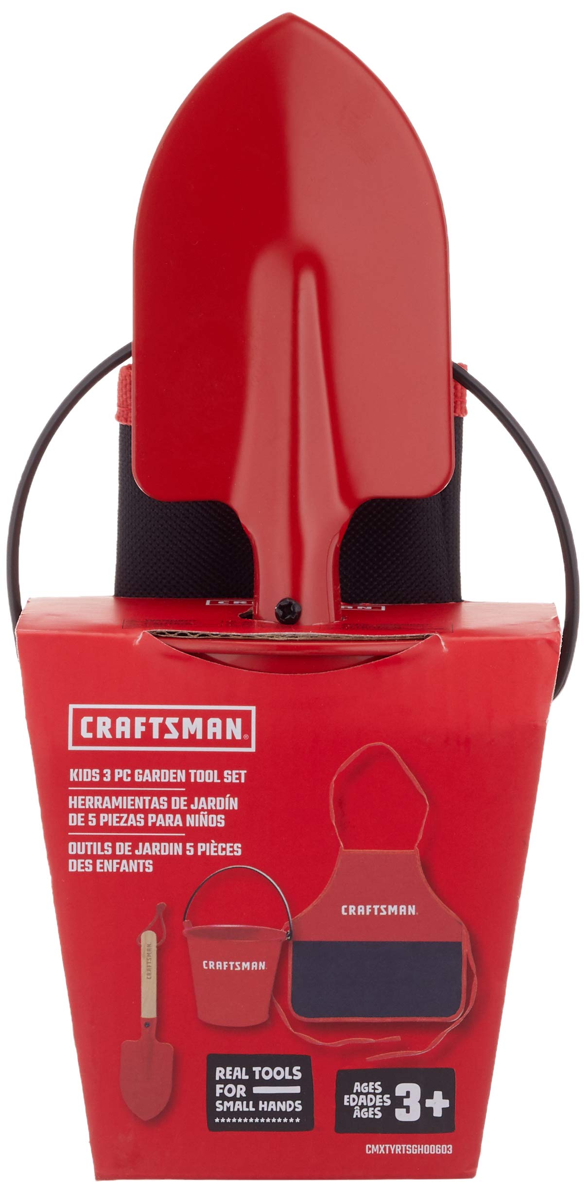craftsman-kids-garden-hand-tool-set-3-piece-with-pail-trowel-and-apron image 4