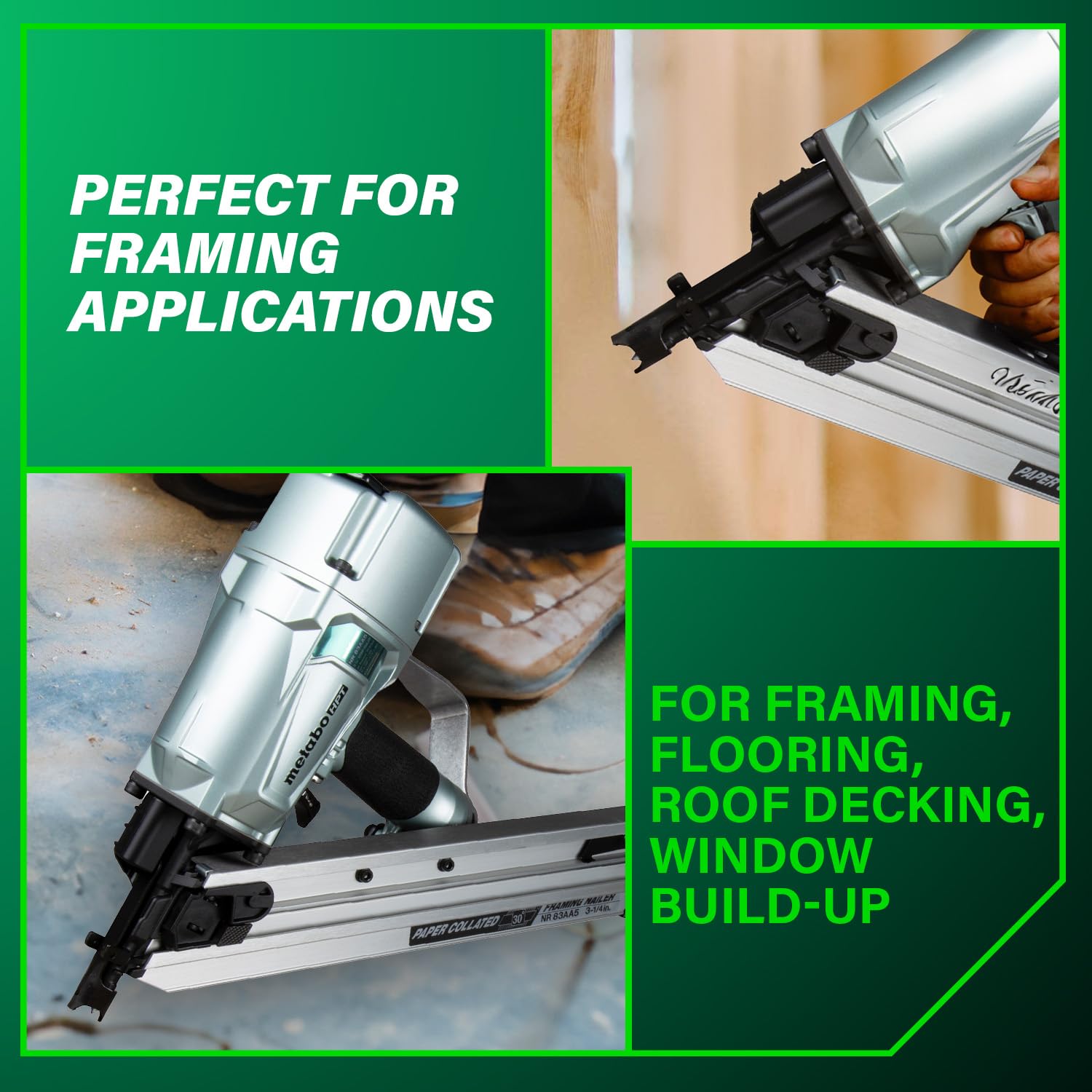 metabo-hpt-30-paper-collated-framing-nailer-nr83aa5-pneumatic-2-3-1-4-nails image 3
