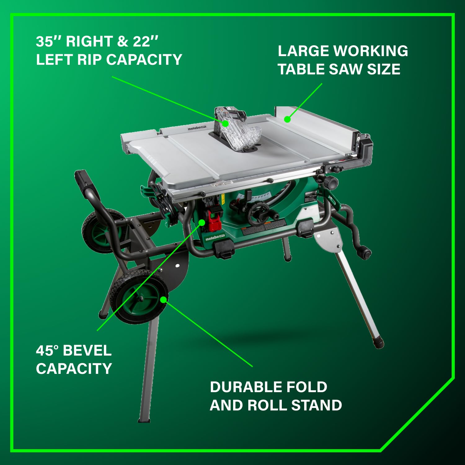 metabo-hpt-c10rjs-10-inch-15-amp-table-saw-with-fold-and-roll-stand image 2