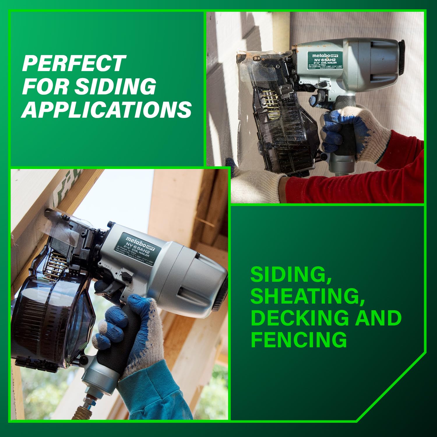 metabo-hpt-nv65ah2-coil-siding-nailer-15-16-pneumatic-siding-nailer-for-sheathin image 3