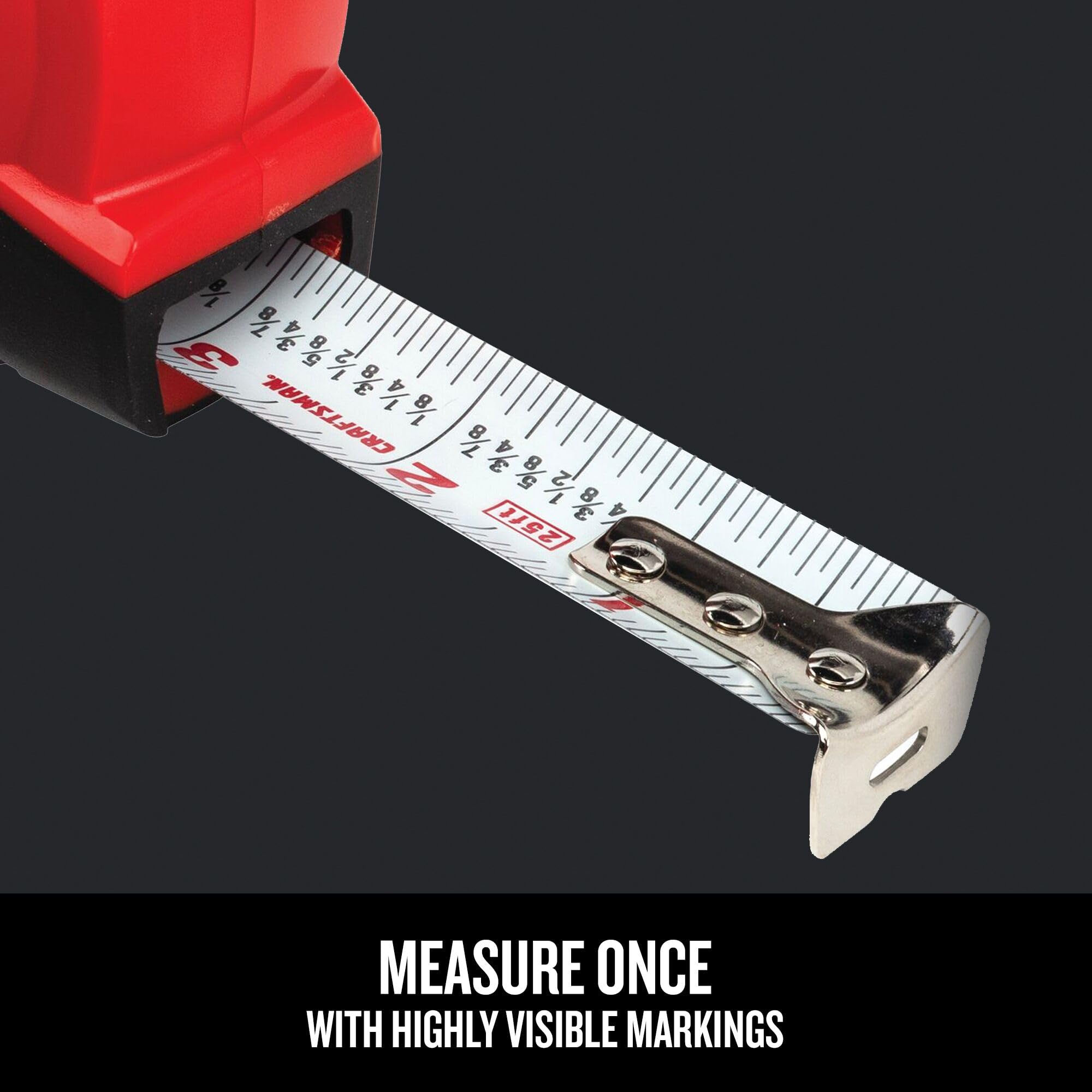 craftsman-25-ft-tape-measure-with-fraction-markings-retractable-self-locking-bla image 4