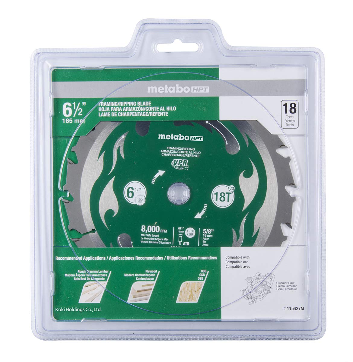 metabo-hpt-circular-saw-blade-6-1-2-inch-18t-5-8-inch-arbor-thin-kerf-115427m image 2
