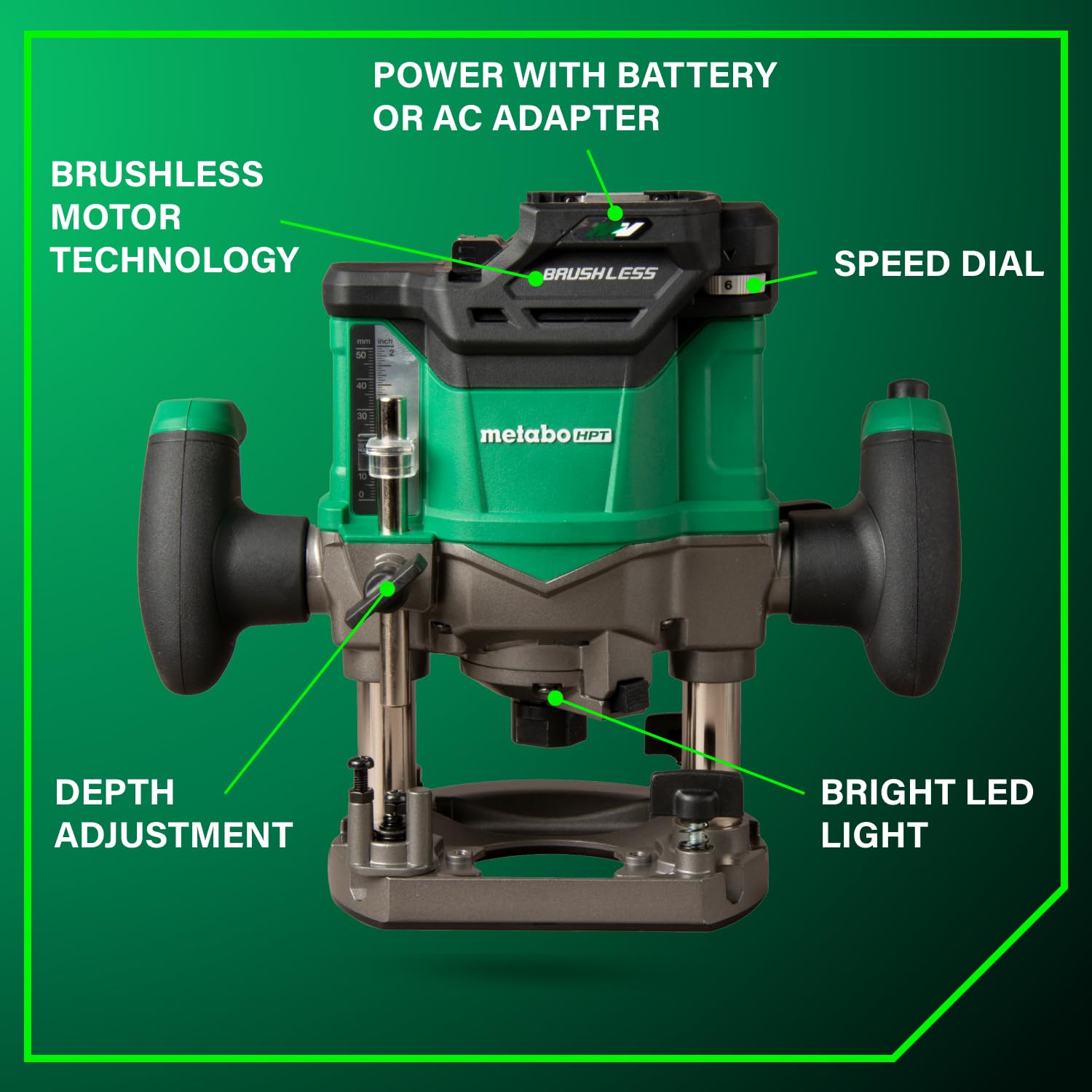 metabo-hpt-36v-cordless-plunge-router-m3612daq4-tool-only image 3