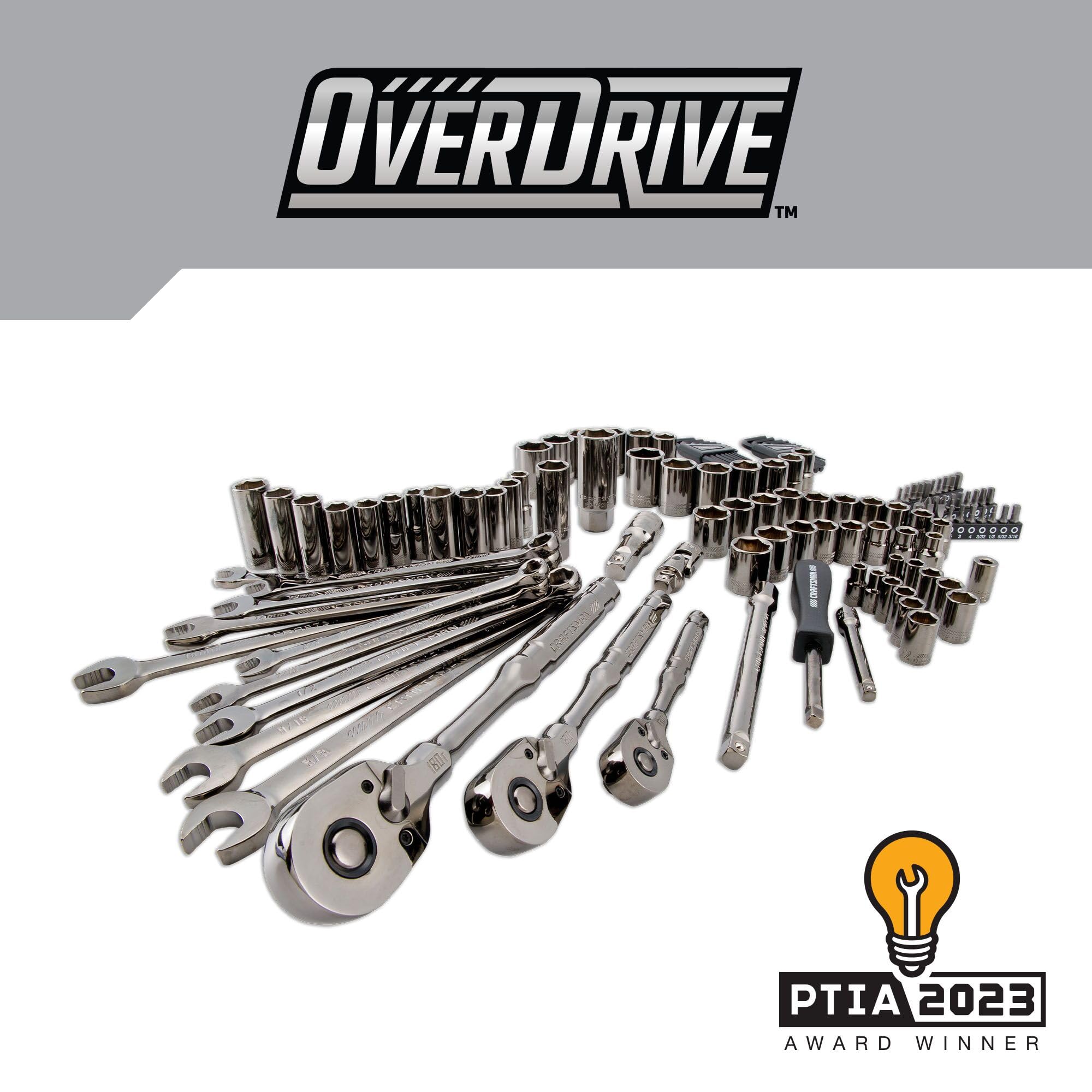 craftsman-overdrive-121-piece-mechanics-tool-set-sae-metric-gunmetal-chrome-hard image 2