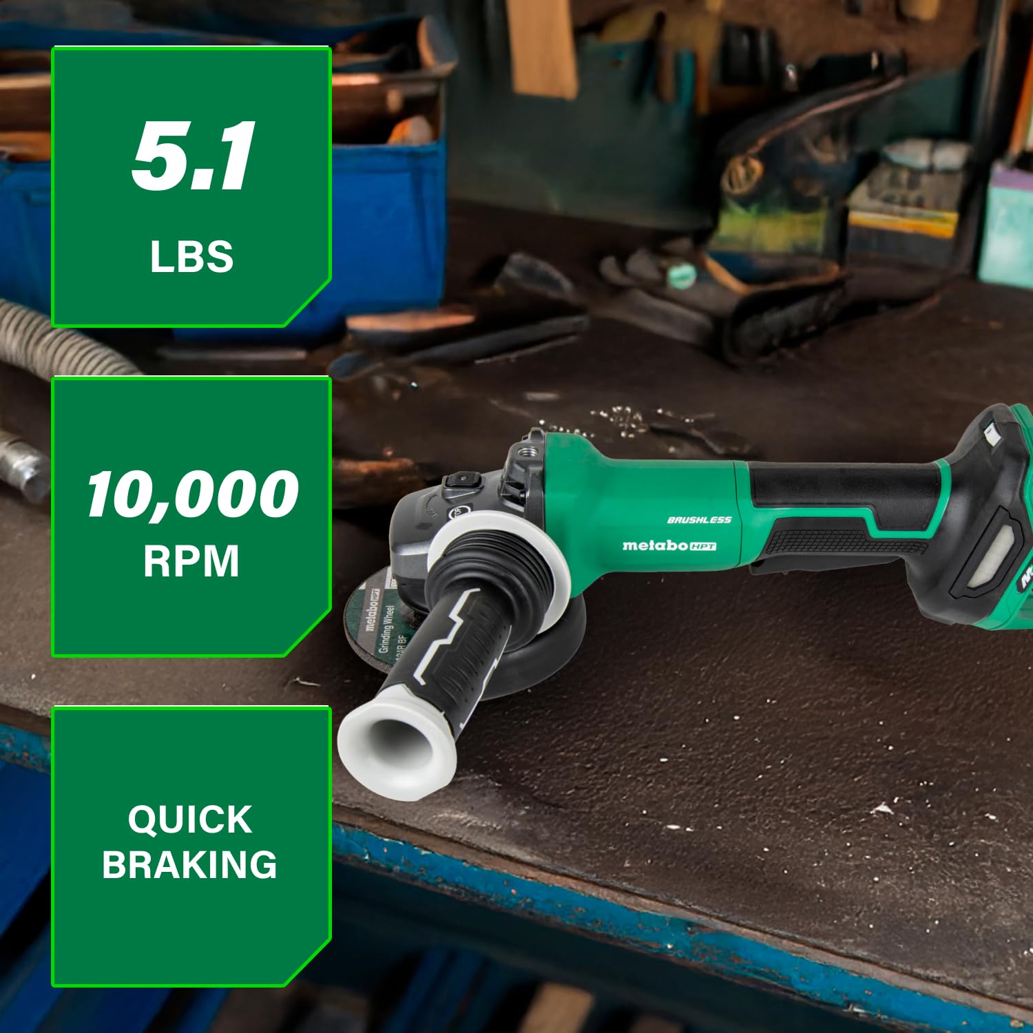 metabo-hpt-36v-multivolt-cordless-brushless-angle-grinder-4-1-2-g3612dvfq6-tool- image 2