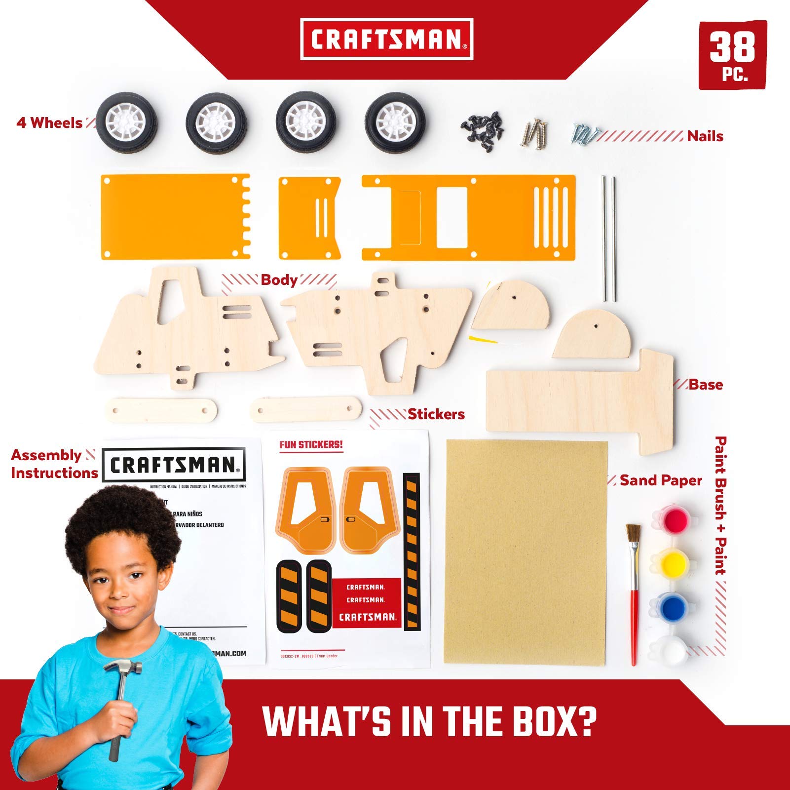 craftsman-front-loader-kit-wooden-building-set-for-kids image 4