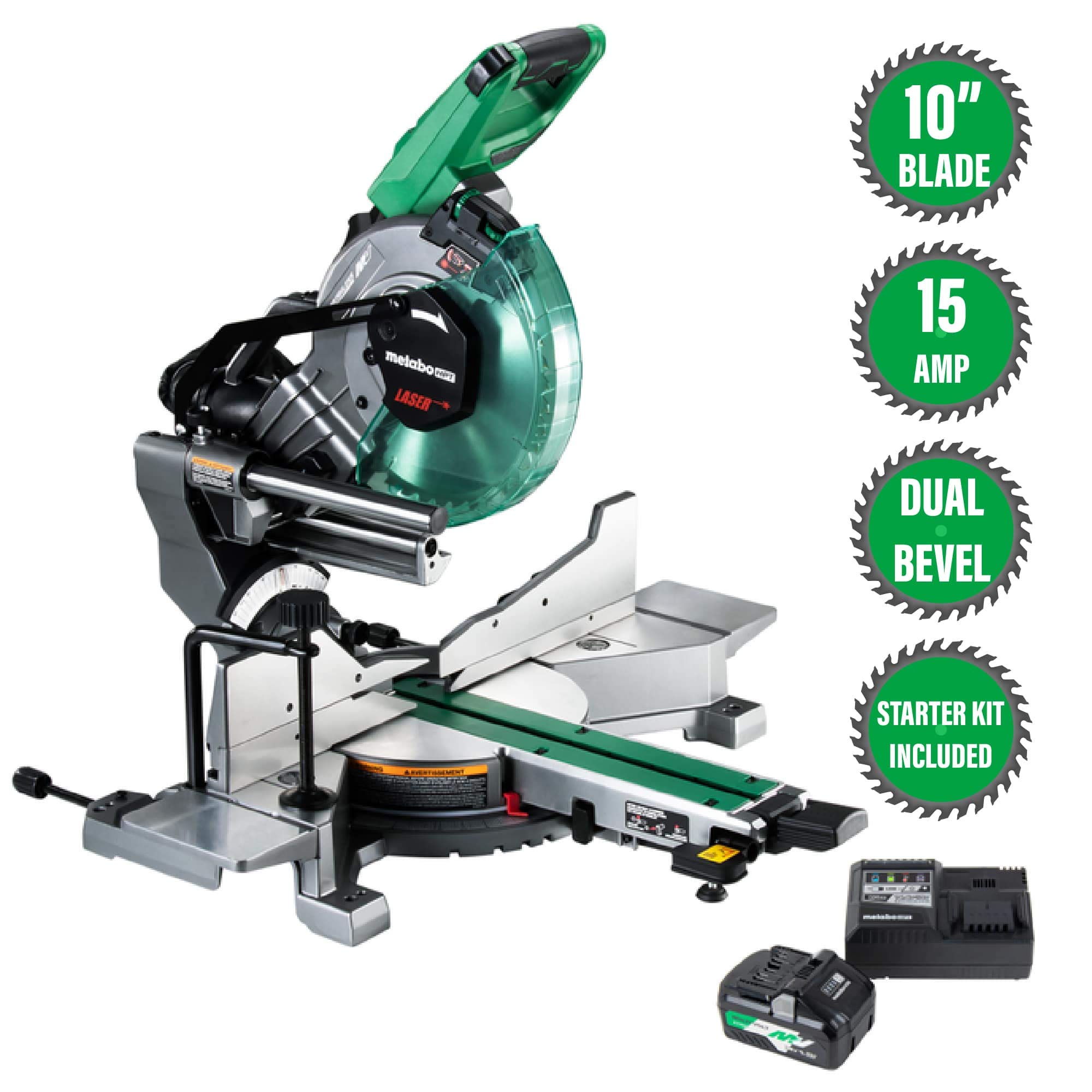 metabo-hpt-multivolt-36v-10-inch-dual-bevel-sliding-miter-saw-with-battery-charg image 2