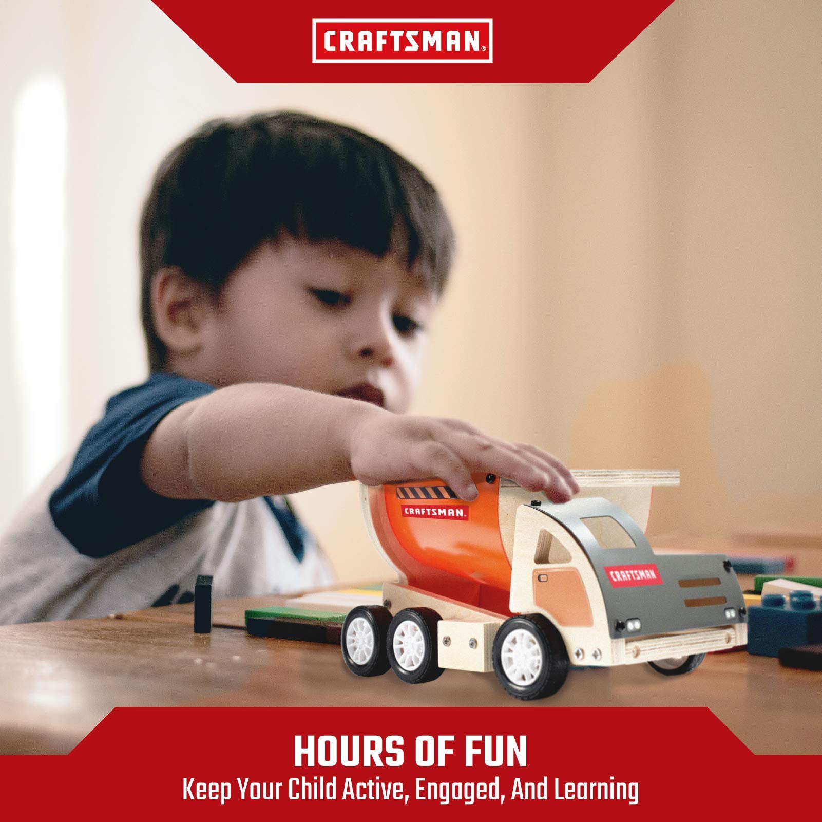 craftsman-dump-truck-kit-wooden-building-set-for-kids-4-paints-and-decals-includ image 3