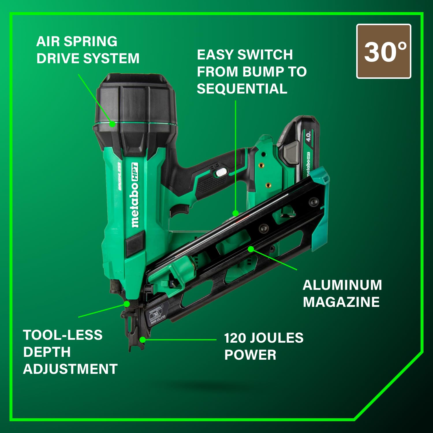 metabo-hpt-nr1890dca-18v-multivolt-cordless-framing-nailer-bundle-with-2-5ah-5-0 image 3