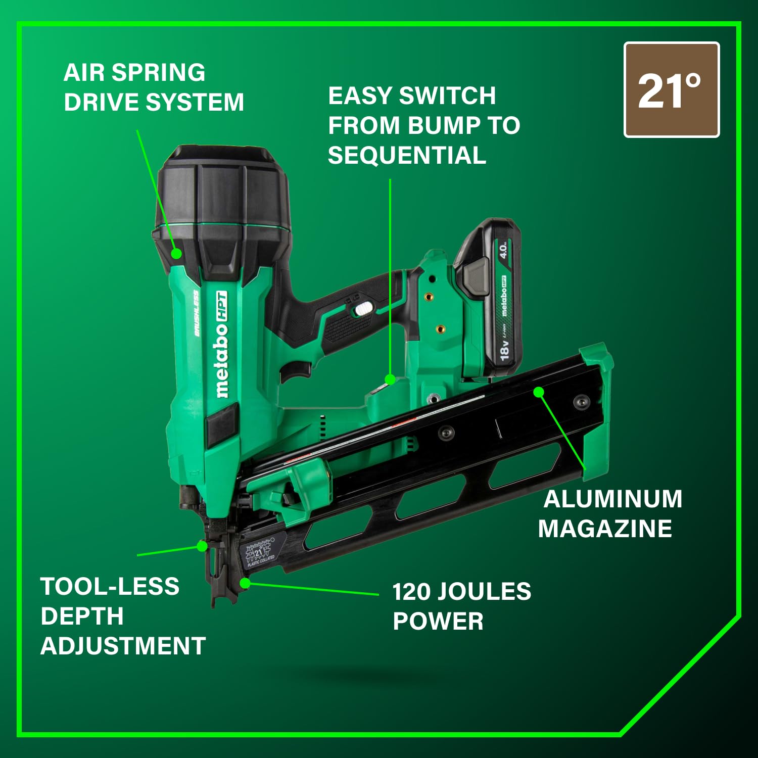 metabo-hpt-cordless-framing-nailer-18v-multivolt-21-3-1-2-with-4-0-ah-battery-nr image 3