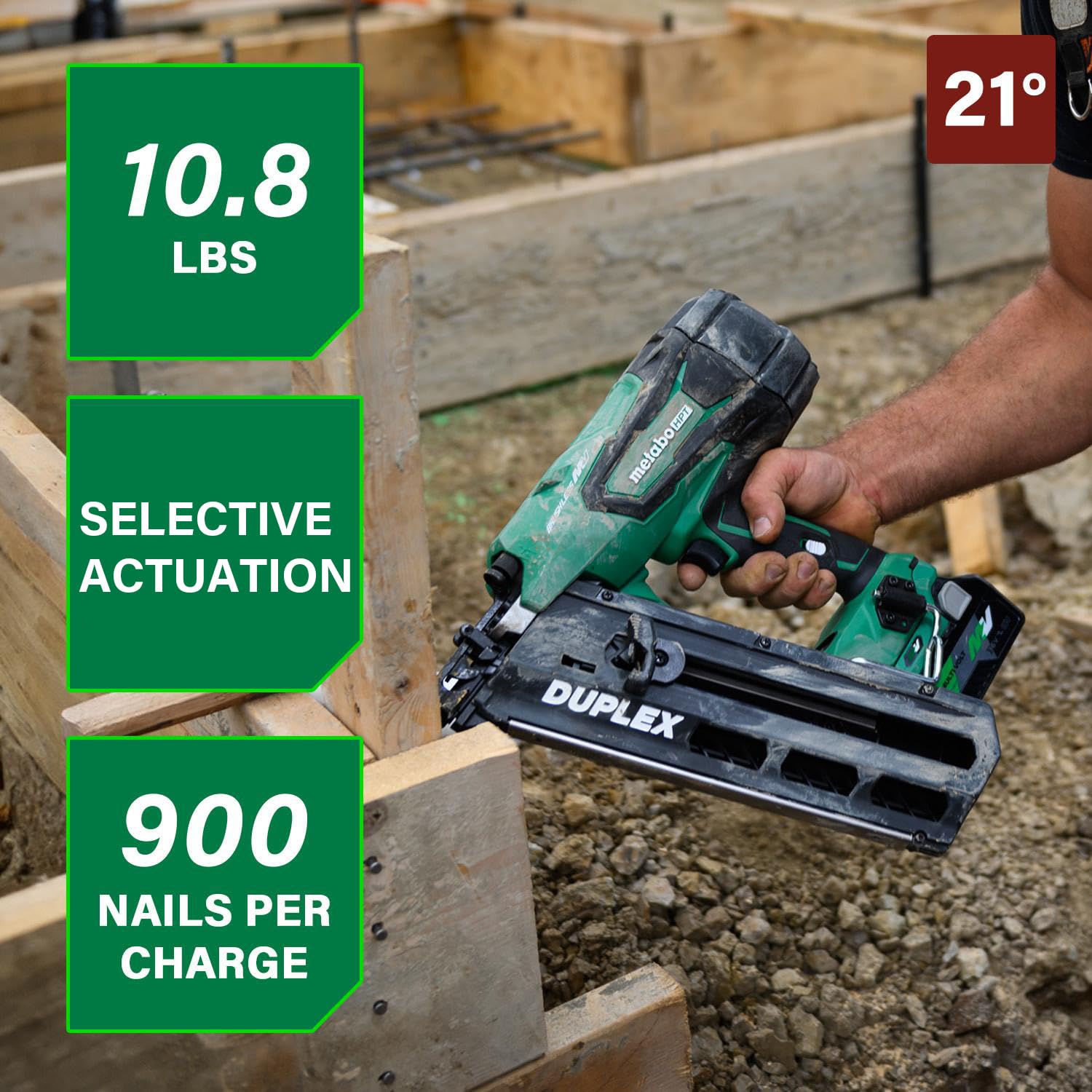 metabo-hpt-nr3675dd-36v-multivolt-cordless-forming-nailer-for-duplex-nails-with- image 2