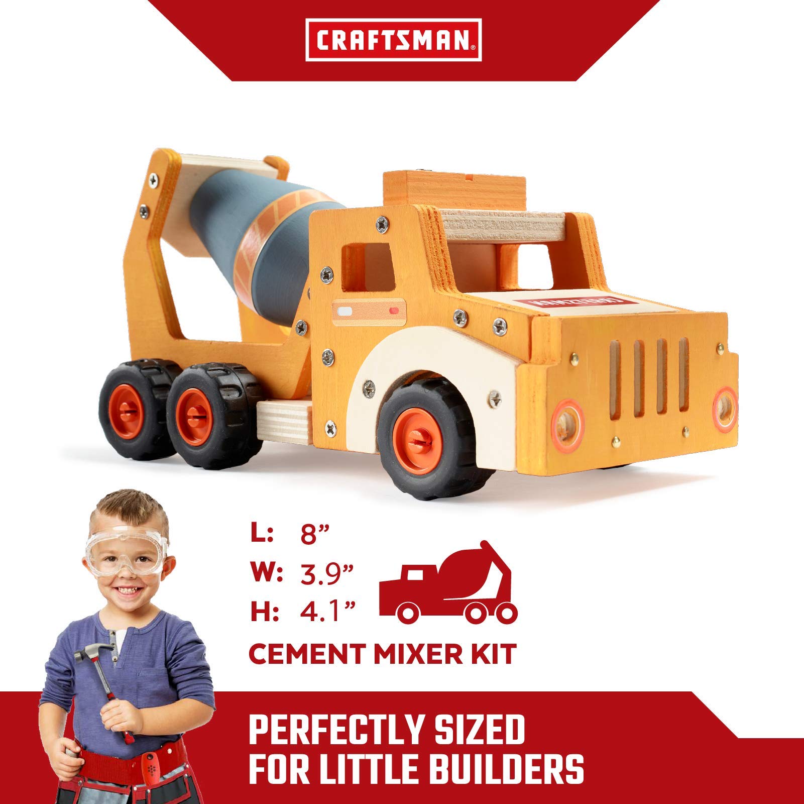 craftsman-wooden-diy-cement-mixer-truck-kit-for-kids image 2