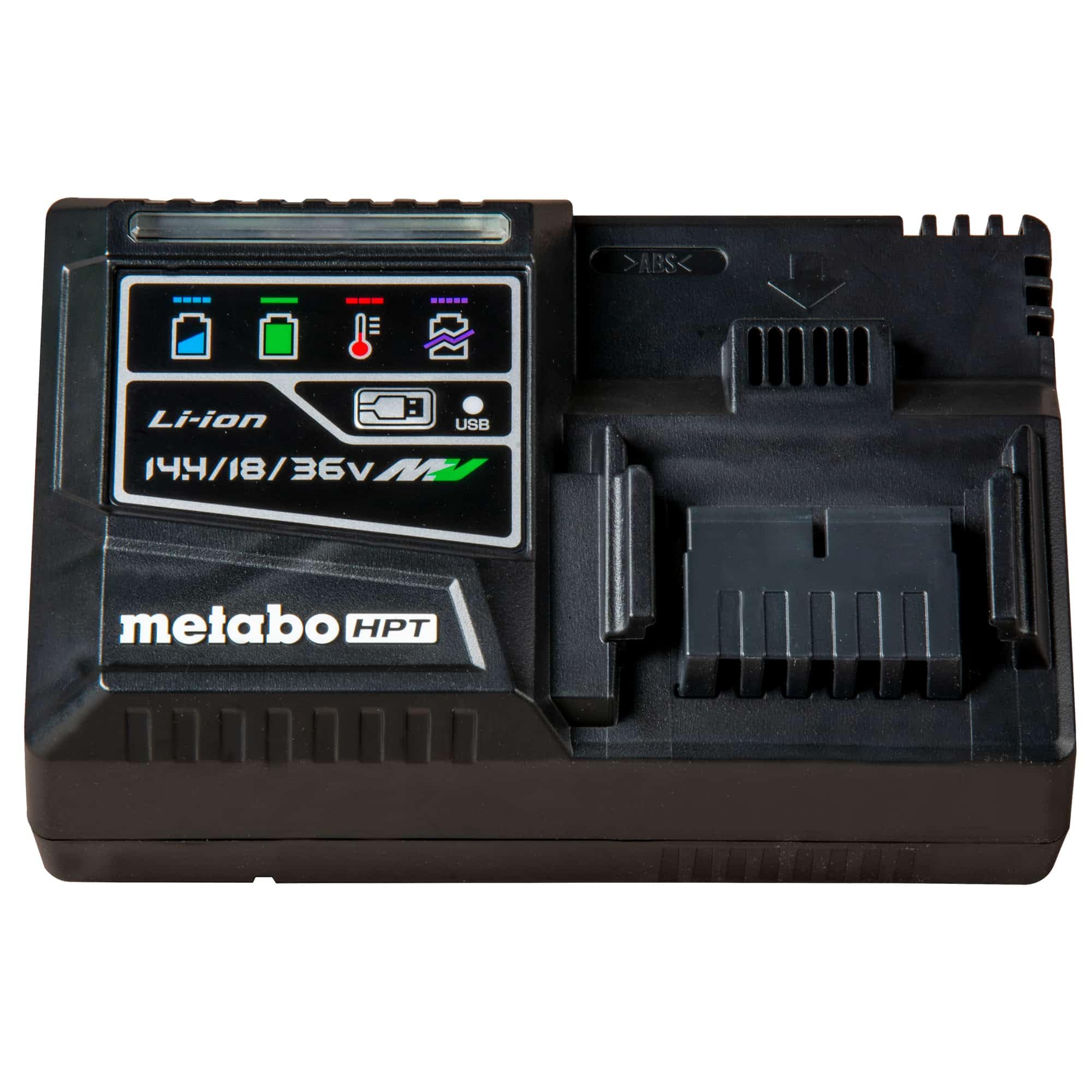 metabo-hpt-uc18ysl3m-rapid-battery-charger-for-18v-36v-slide-lithium-ion-batteri image 1
