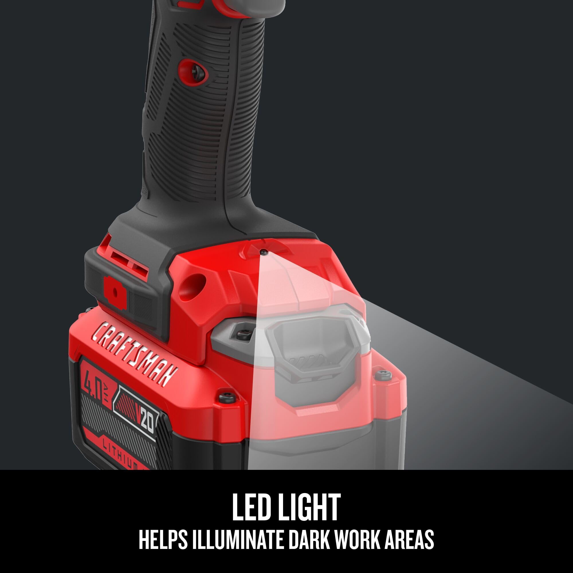 craftsman-v20-1-2-inch-brushless-impact-wrench-kit-with-4ah-battery-and-charger- image 6