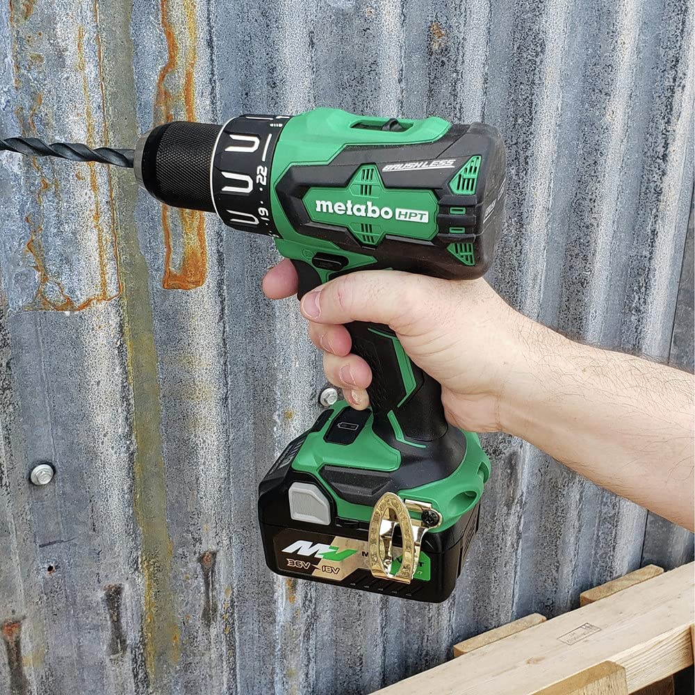 metabo-hpt-18v-brushless-hammer-drill-dv18dbfl2t-with-two-batteries-36v-18v-mult image 6