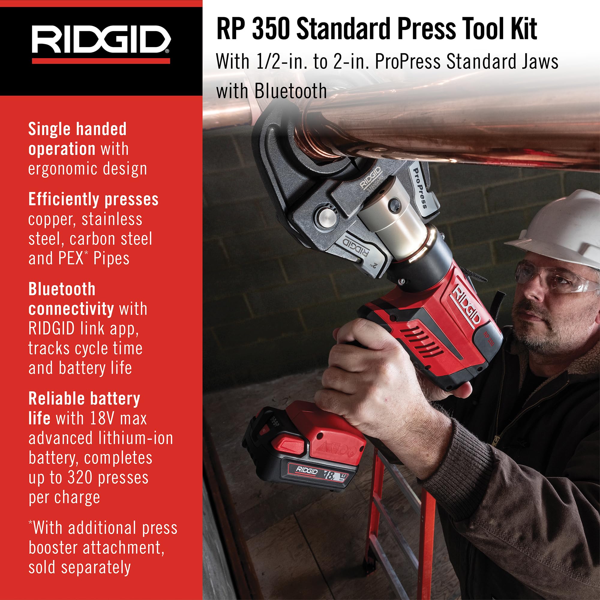 ridgid-rp-350-propress-8-piece-pressing-tool-kit-with-18v-battery-charger-4-jaws image 3