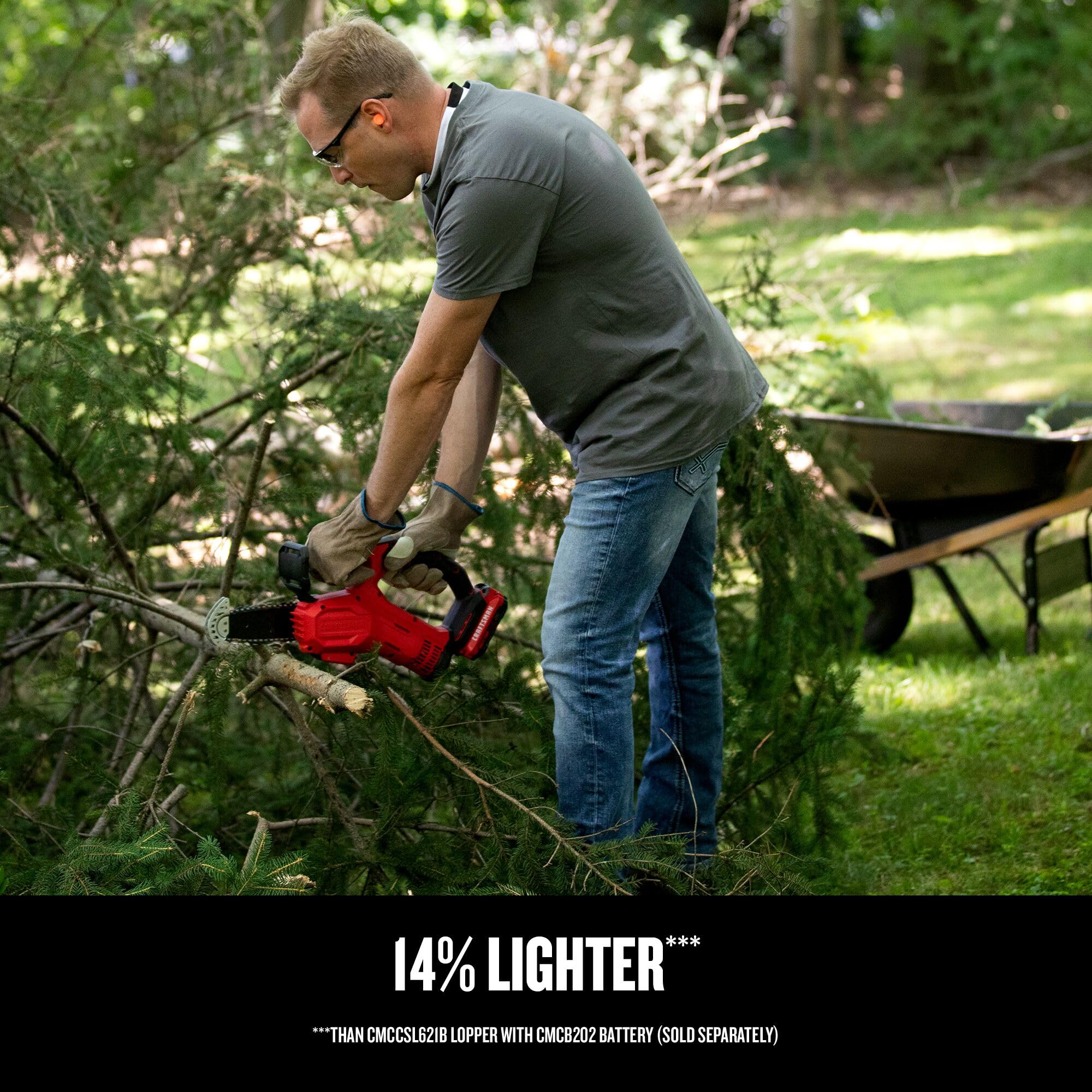 craftsman-v20-cmccs320d1-6-mini-cordless-chainsaw-kit-with-2ah-battery-charger image 5