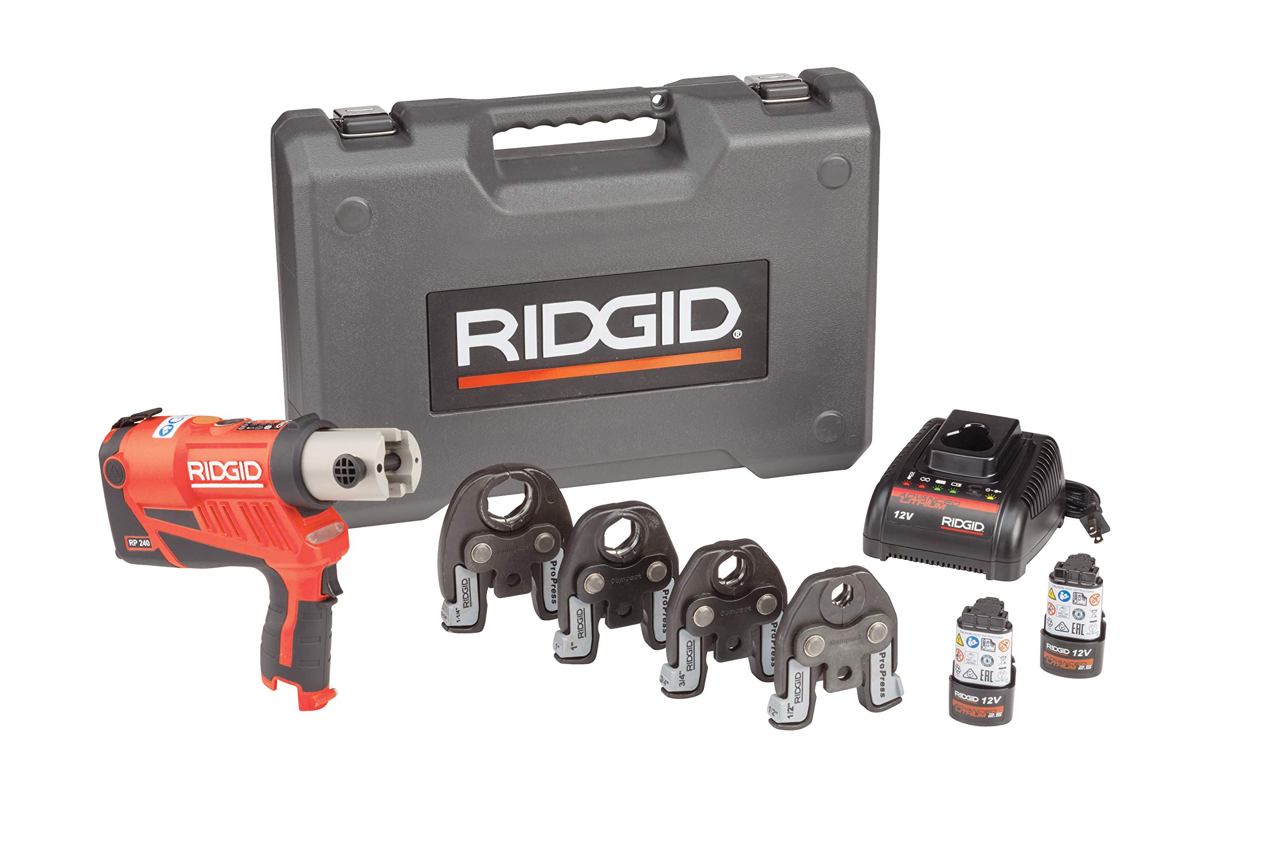 ridgid-rp-240-compact-press-tool-1-1-4-copper-1-1-2-pex-1-carbon-steel-57398 image 1