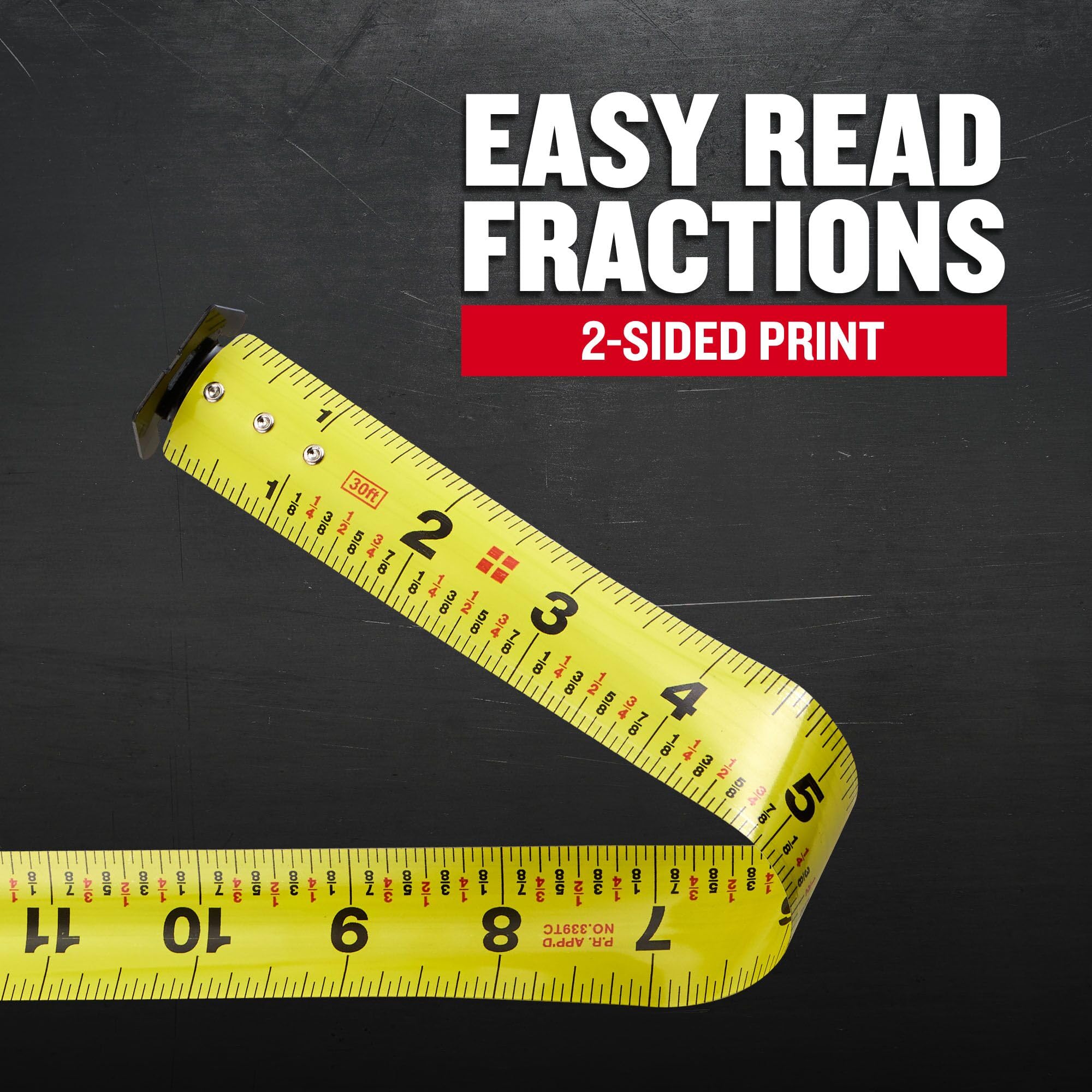 craftsman-30-ft-tape-measure-with-fraction-markings-compact-easy-grip-cmht37445s image 5