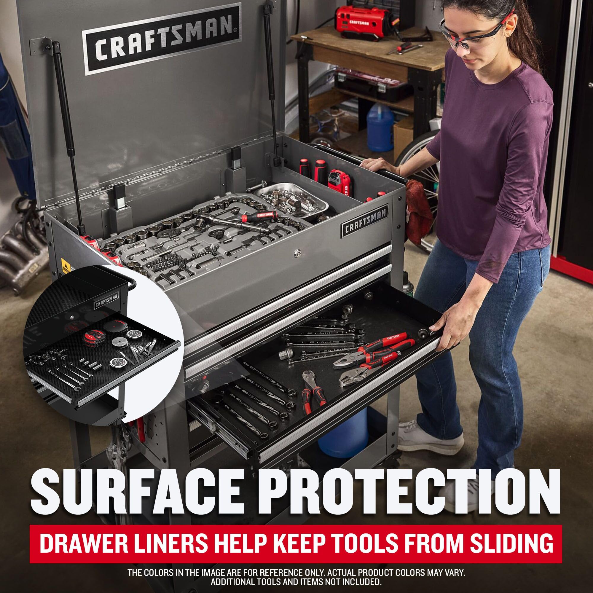 craftsman-4-drawer-rolling-tool-box-with-power-outlets-and-usb-ports-22-inch-dee image 3