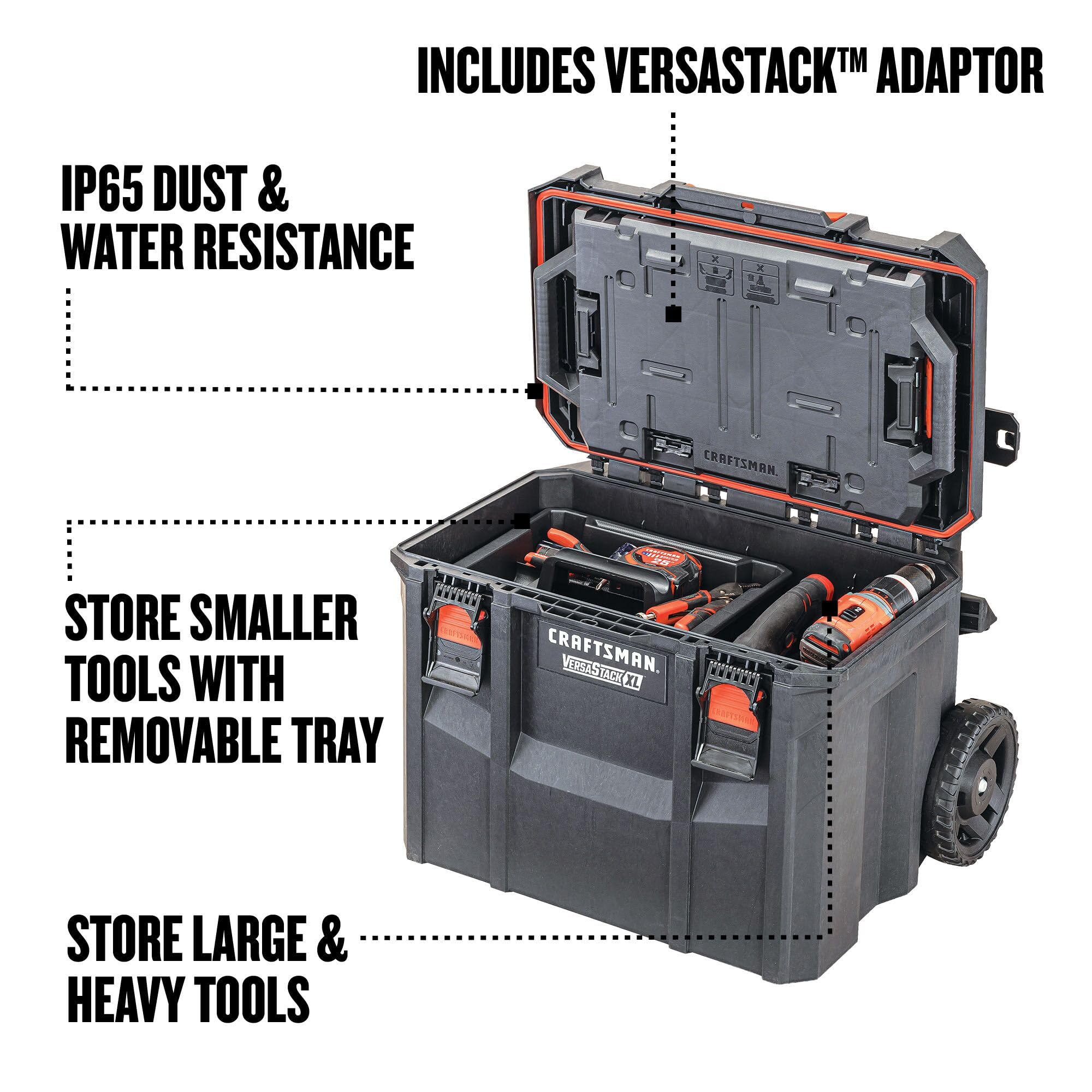 craftsman-versastack-xl-tool-box-with-wheels-22-5-inch-cmst21445-waterproof-stac image 3