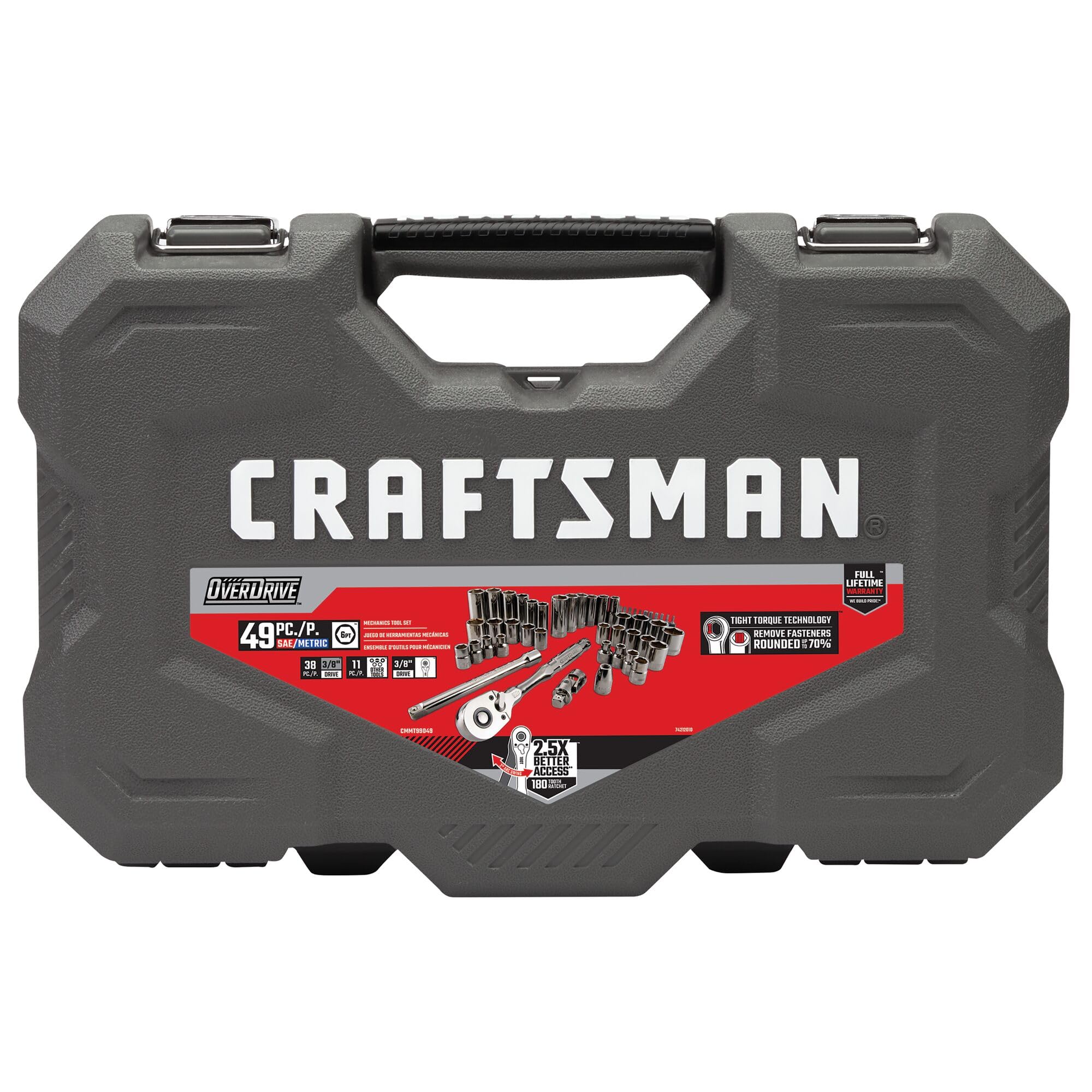 craftsman-overdrive-49-piece-gunmetal-chrome-mechanics-tool-set-sae-metric-socke image 4