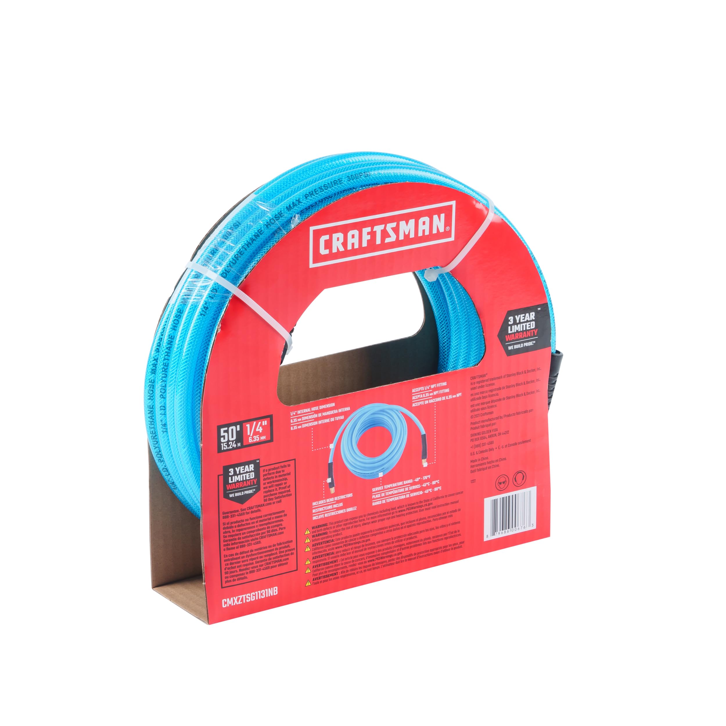 craftsman-1-4-in-x-50-ft-polyurethane-air-hose-300-psi-kink-resistant-lightweigh image 8