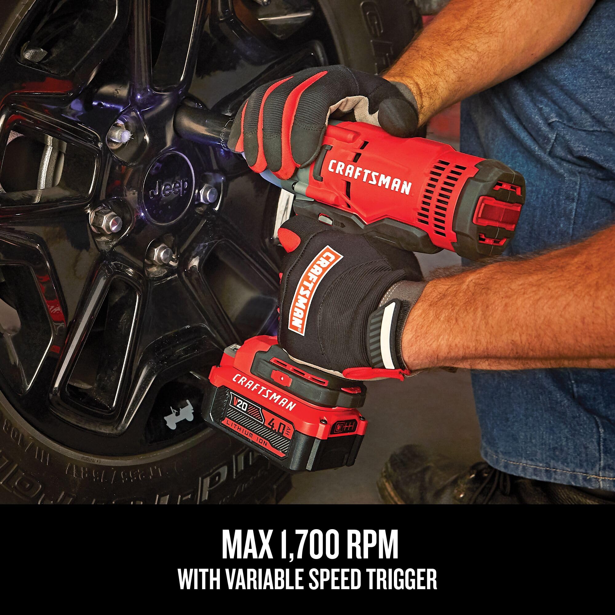 craftsman-v20-1-2-inch-brushless-impact-wrench-kit-with-4ah-battery-and-charger- image 4