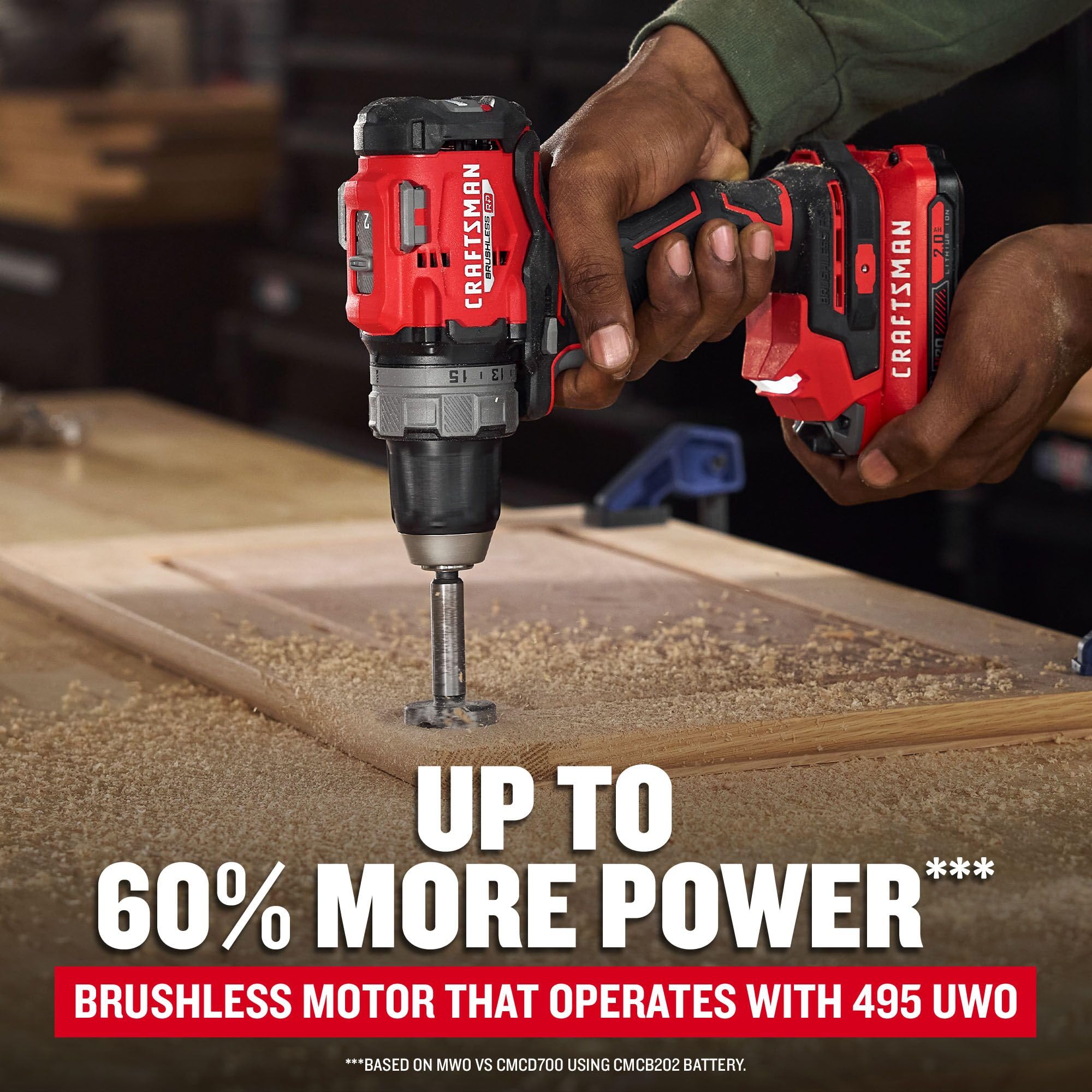 craftsman-v20-1-2-inch-brushless-drill-driver-kit-cmcd725d2-with-2-batteries-and image 3