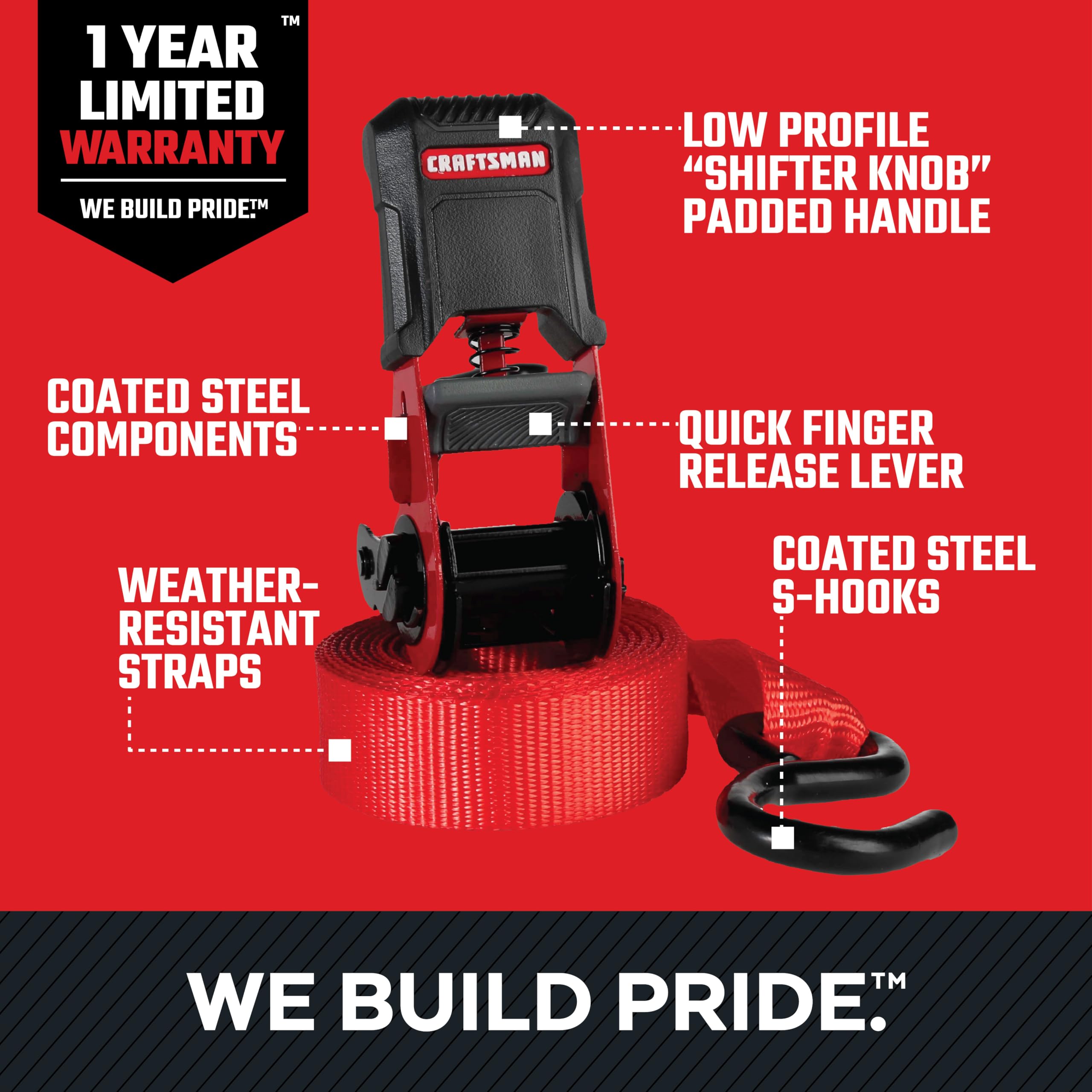 craftsman-cmxazbs777-10-piece-tie-down-kit-with-ratchet-straps-bungees-soft-loop image 2