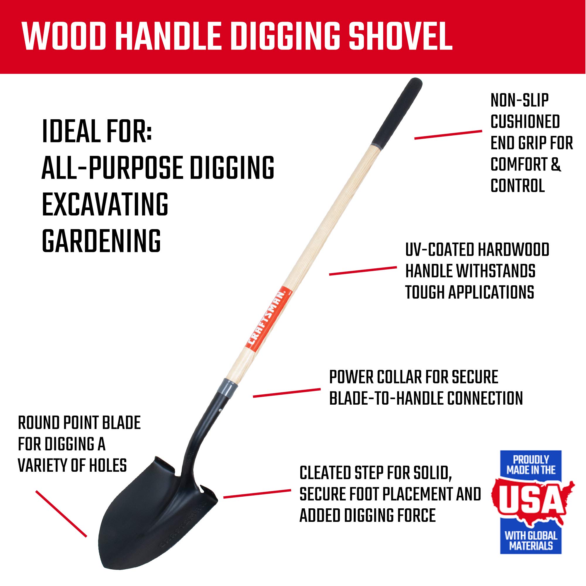 craftsman-5-piece-garden-landscape-tool-set-with-lawn-rake-digging-shovel-garden image 4