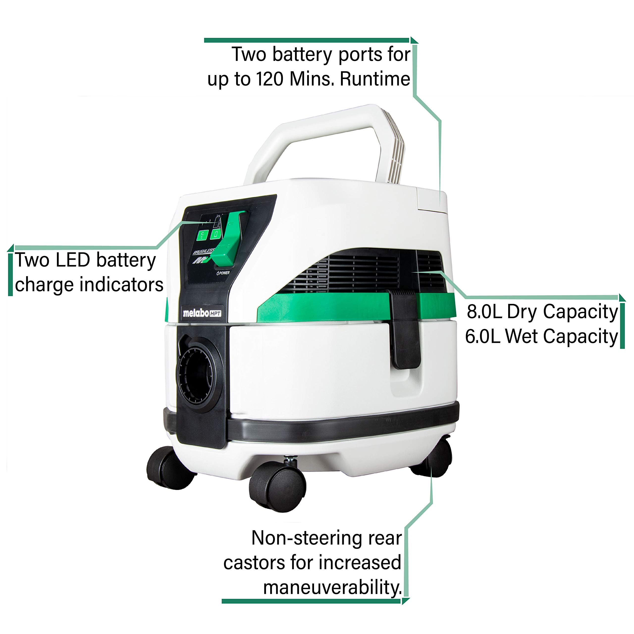 metabo-hpt-multivolt-wet-dry-vacuum-rp3608daq4-cordless-or-corded-2-1-gal-dry-br image 2