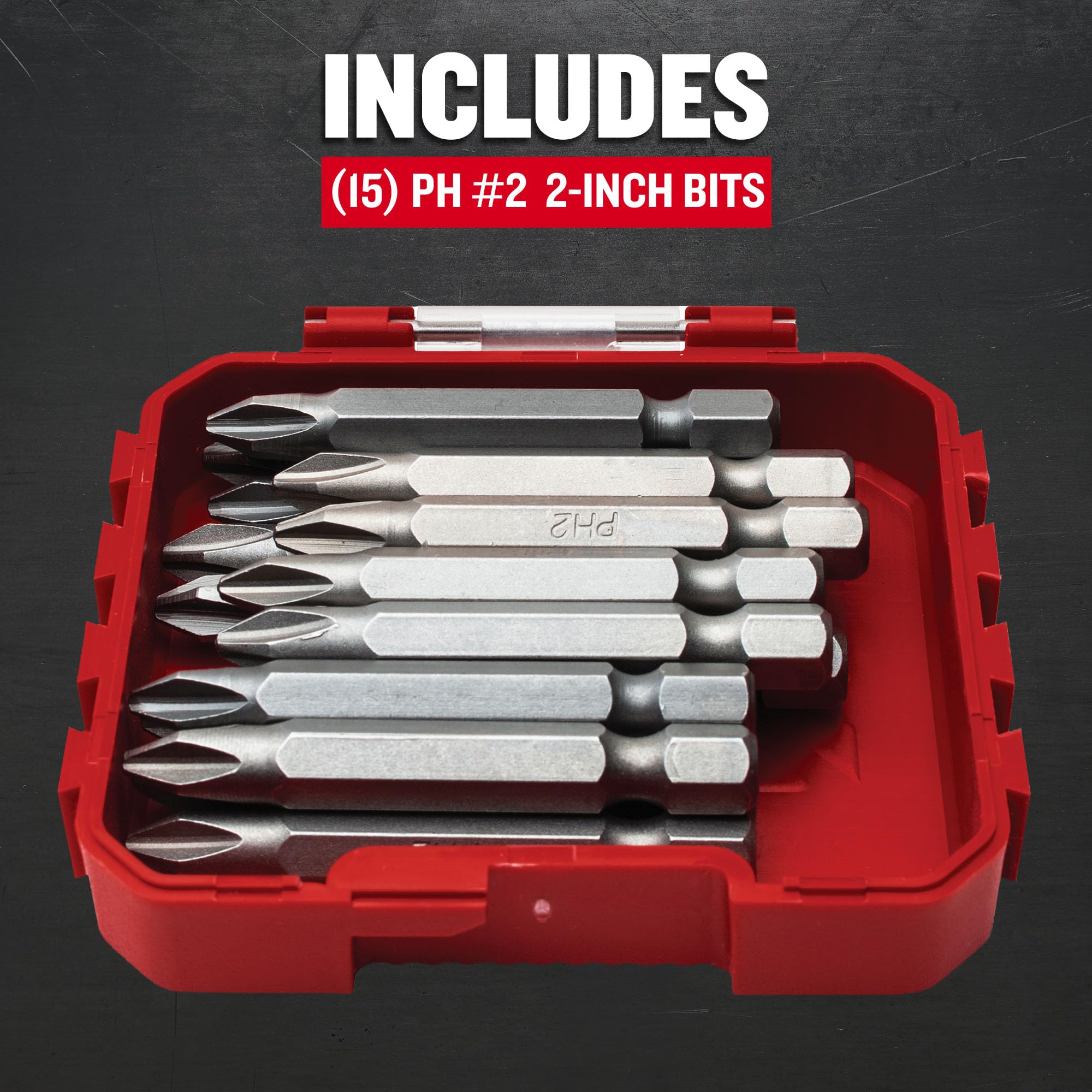 craftsman-phillips-screwdriver-bit-set-2-inch-15-piece-phillips-2-cmaf122ph215 image 2