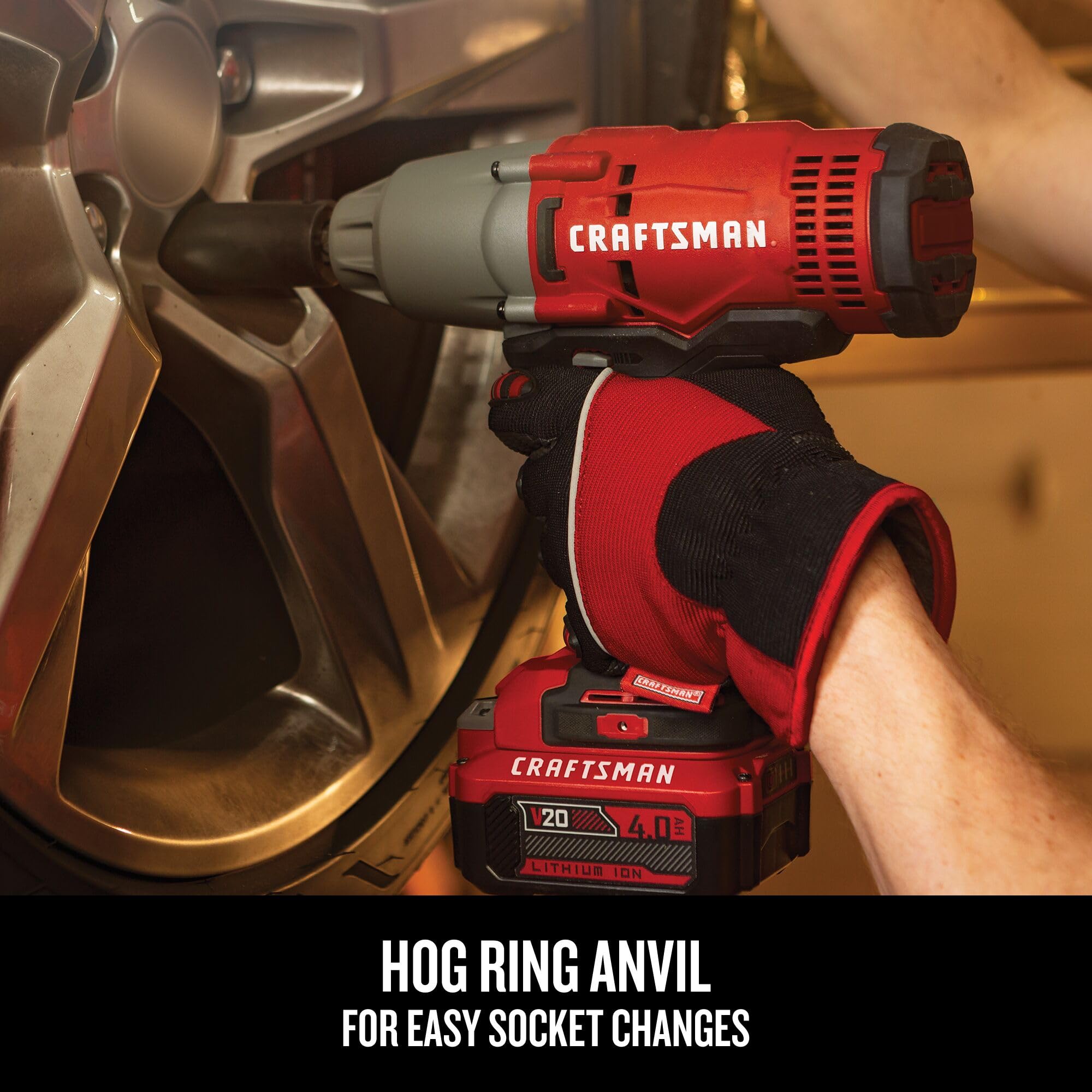 craftsman-v20-1-2-inch-brushless-impact-wrench-kit-with-4ah-battery-and-charger- image 5