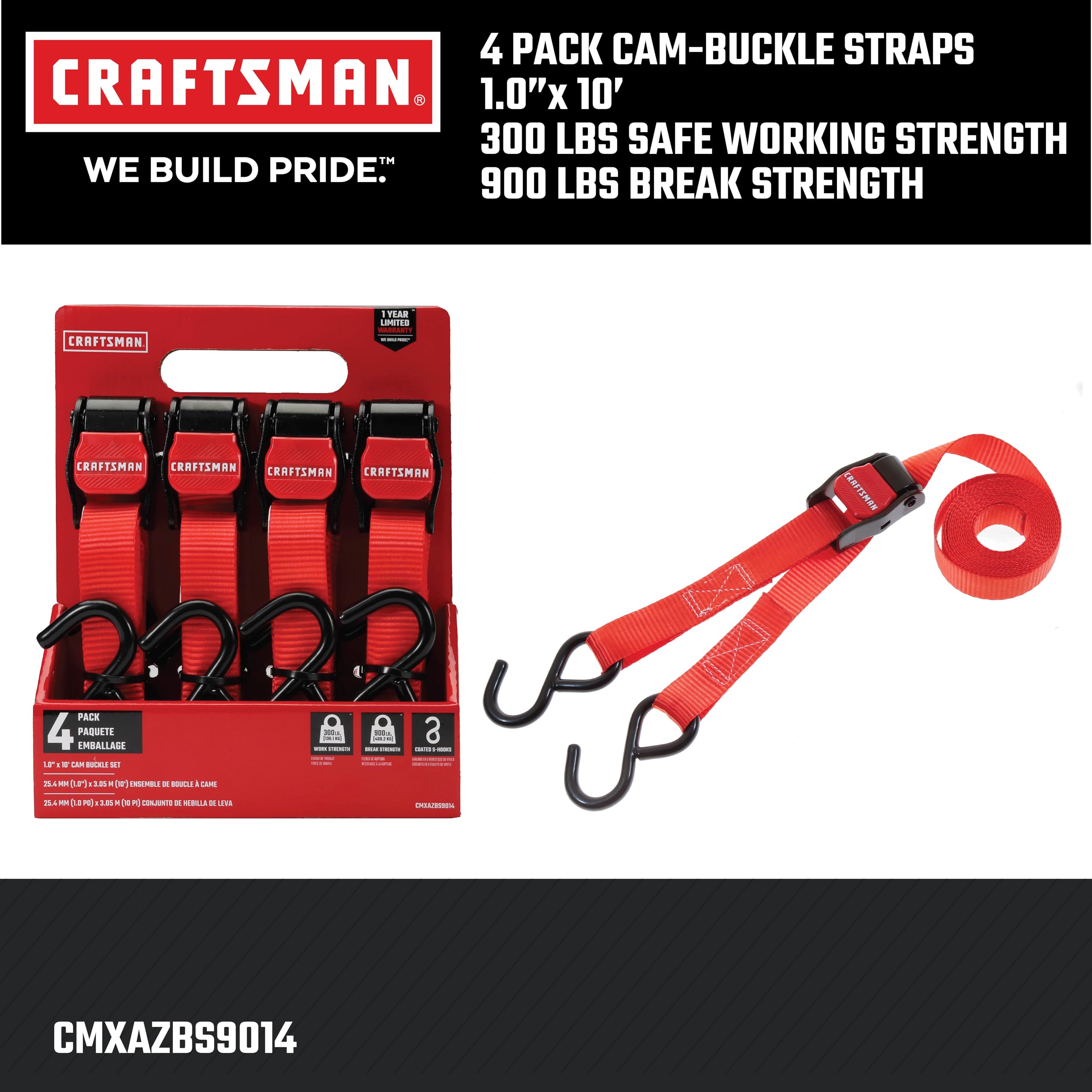 craftsman-cmxazbs9014-black-red-1-x-10-cambuckle-straps-light-weight-duty-900-lb image 7