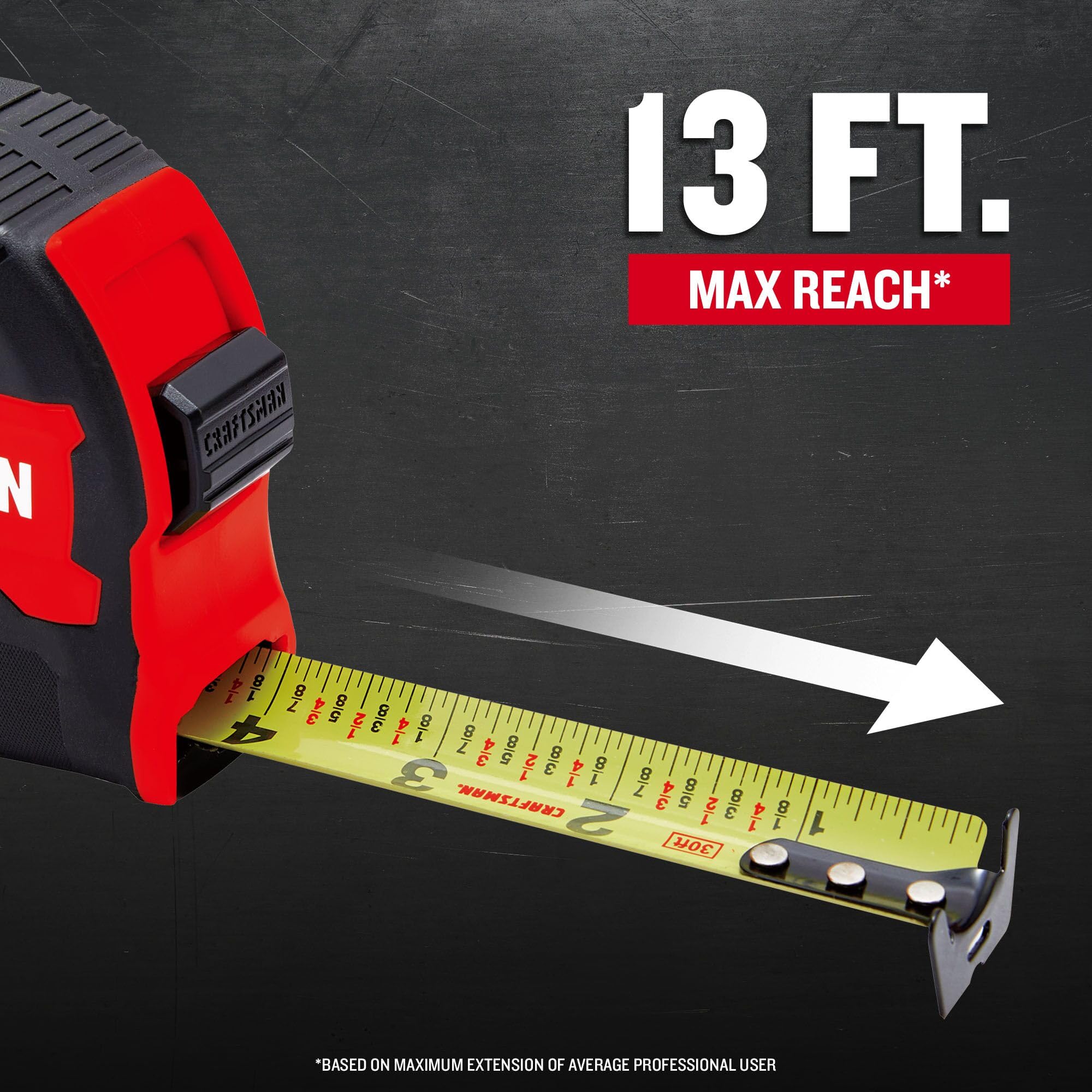 craftsman-30-ft-tape-measure-with-fraction-markings-compact-easy-grip-cmht37445s image 6