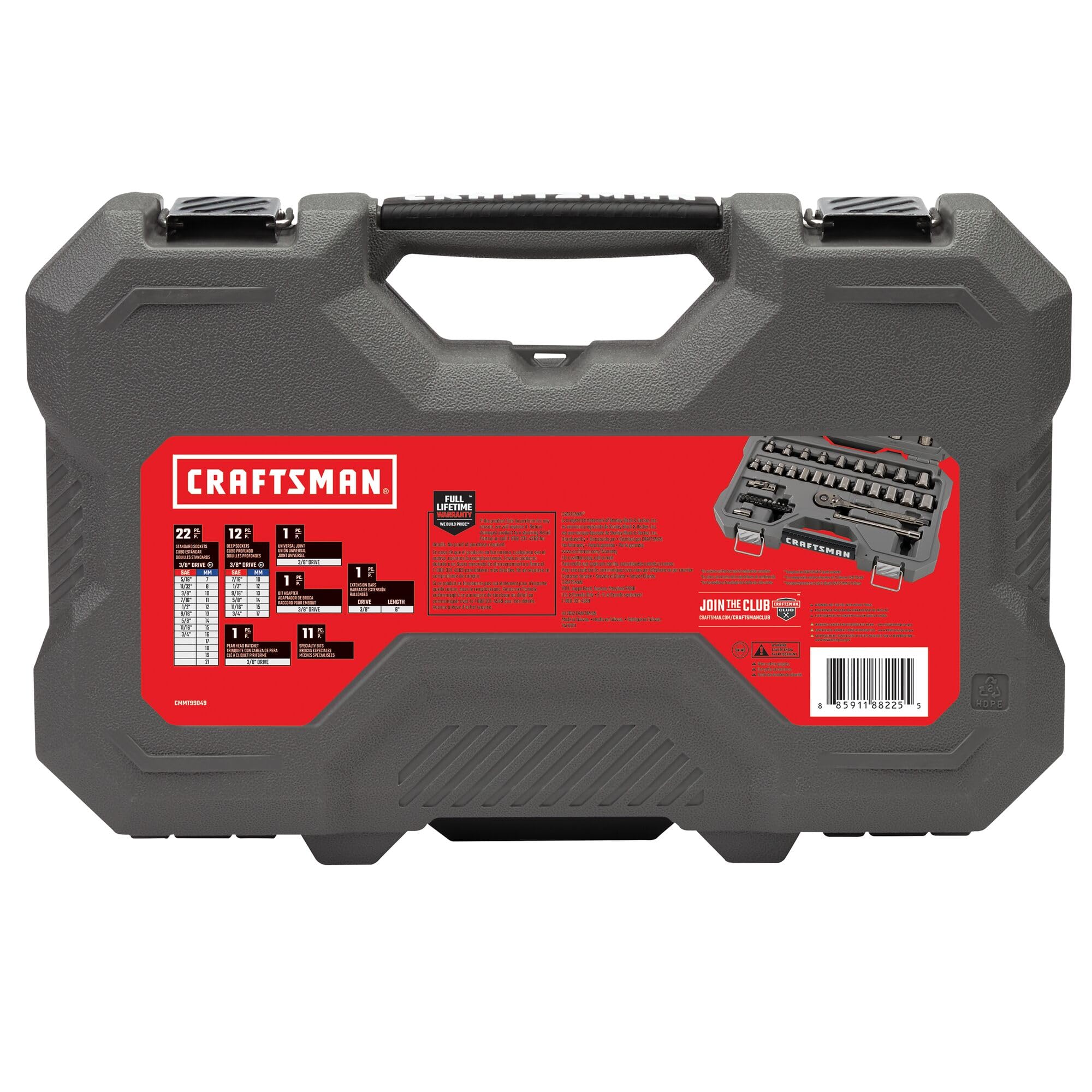 craftsman-overdrive-49-piece-gunmetal-chrome-mechanics-tool-set-sae-metric-socke image 5